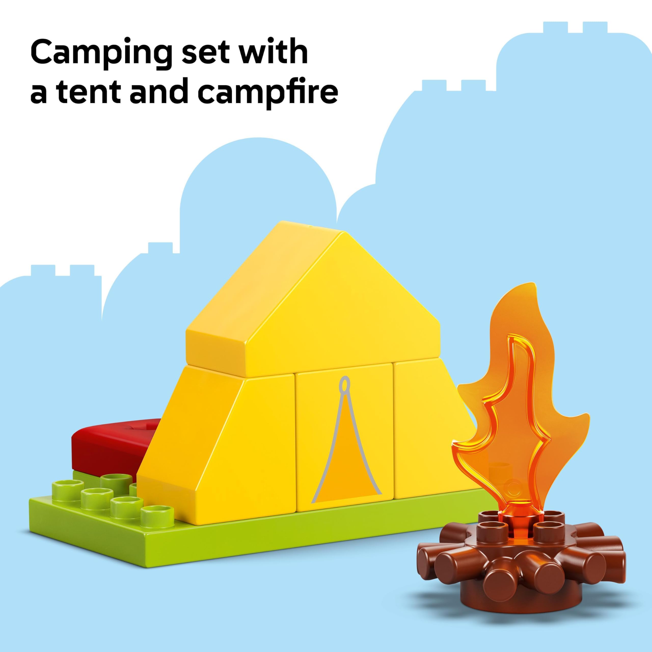 LEGO DUPLO Peppa Pig Camping Trip with Daddy Pig - Building Toy for 2+ Year Olds