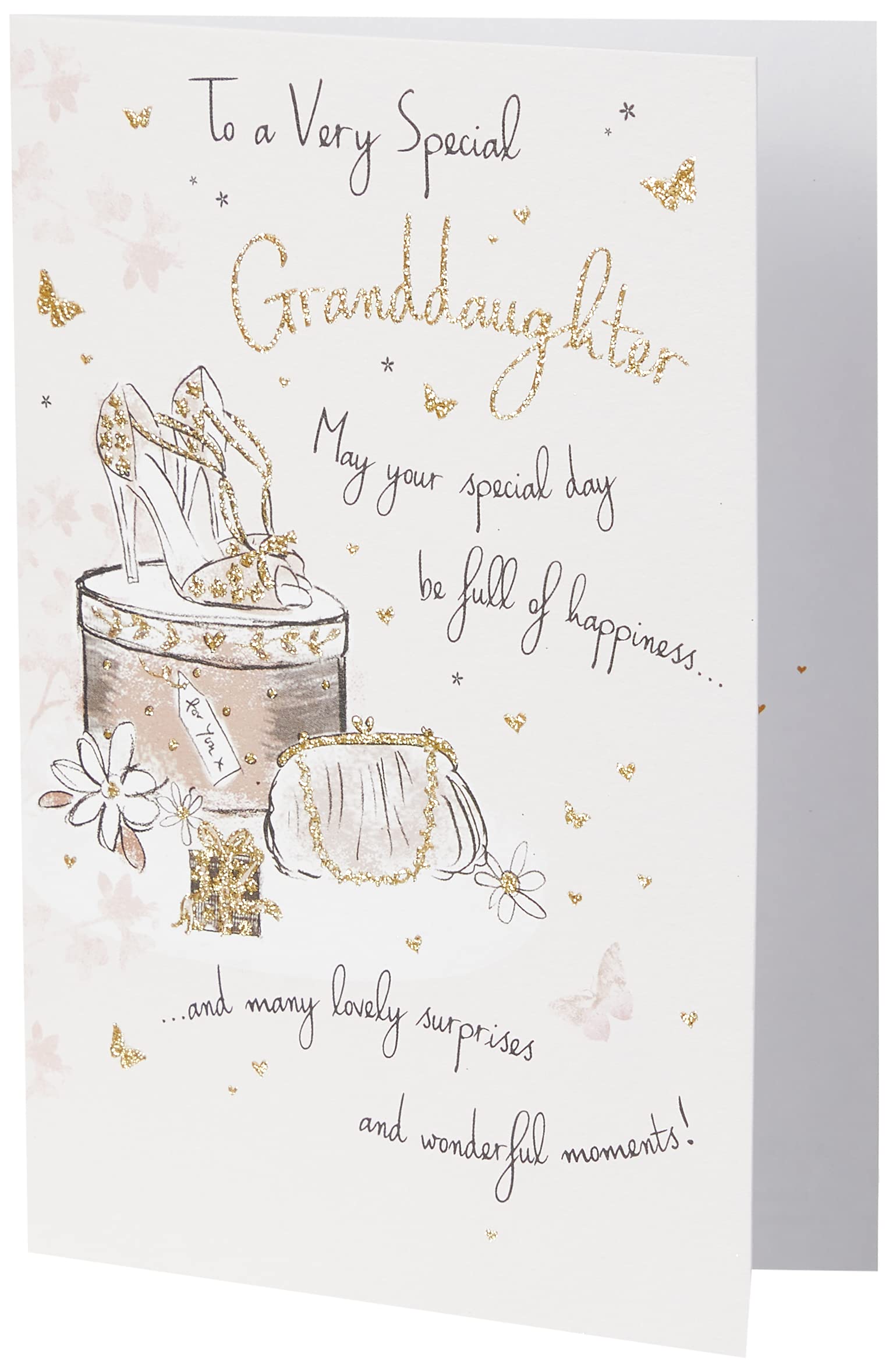 Piccadilly Greetings Birthday Card for Granddaughter | 7 x 5 Inches | Glitter Coated