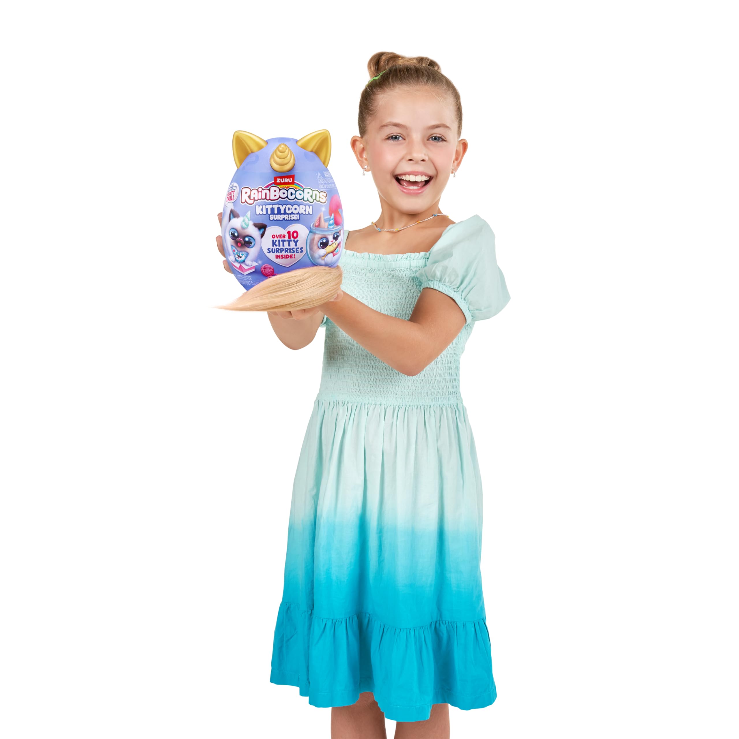 Rainbocorns Kittycorn Surprise Series 3 - Fluffy Longtail Plush with 10+ Surprises, Ragamuffin (Fluffles)