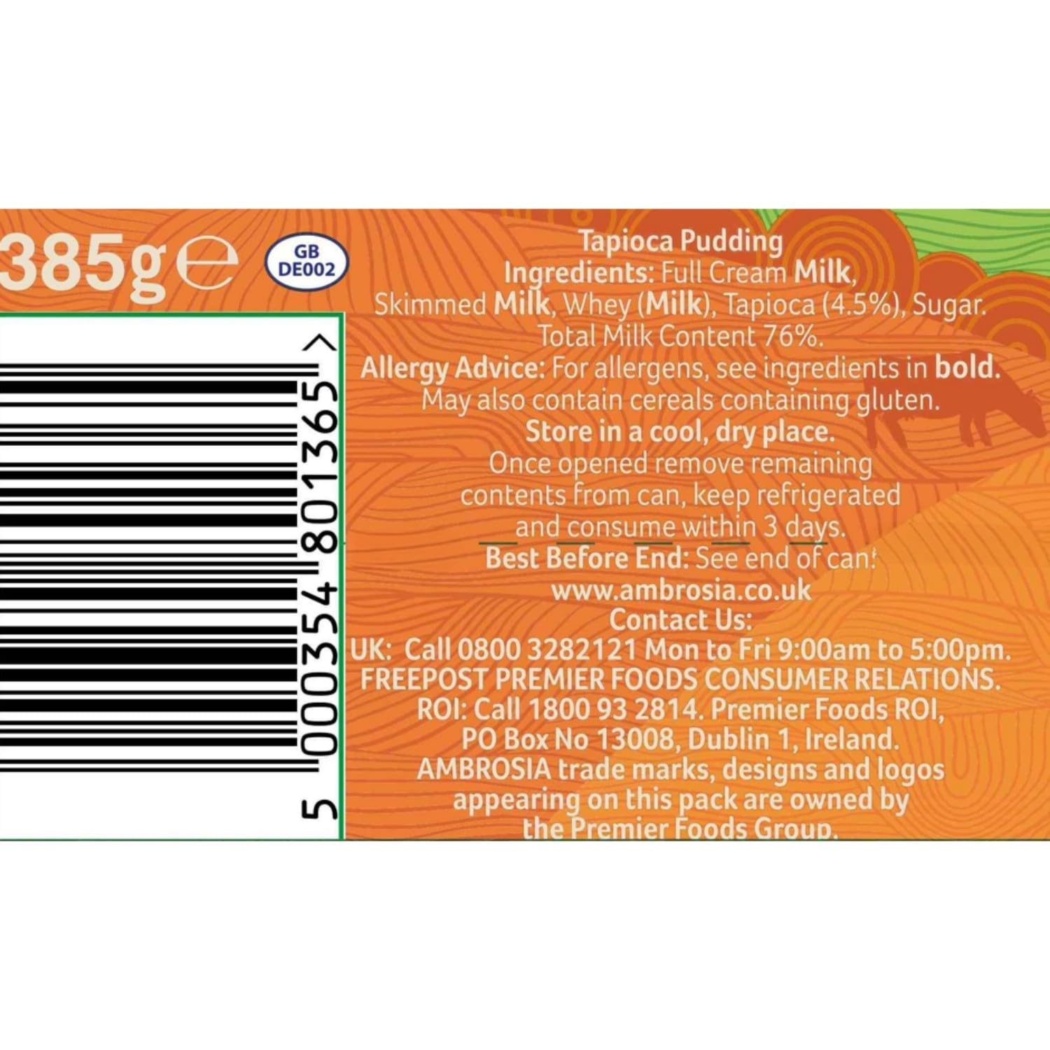 Ambrosia - Creamy Tapioca Pudding, 385g Can 6