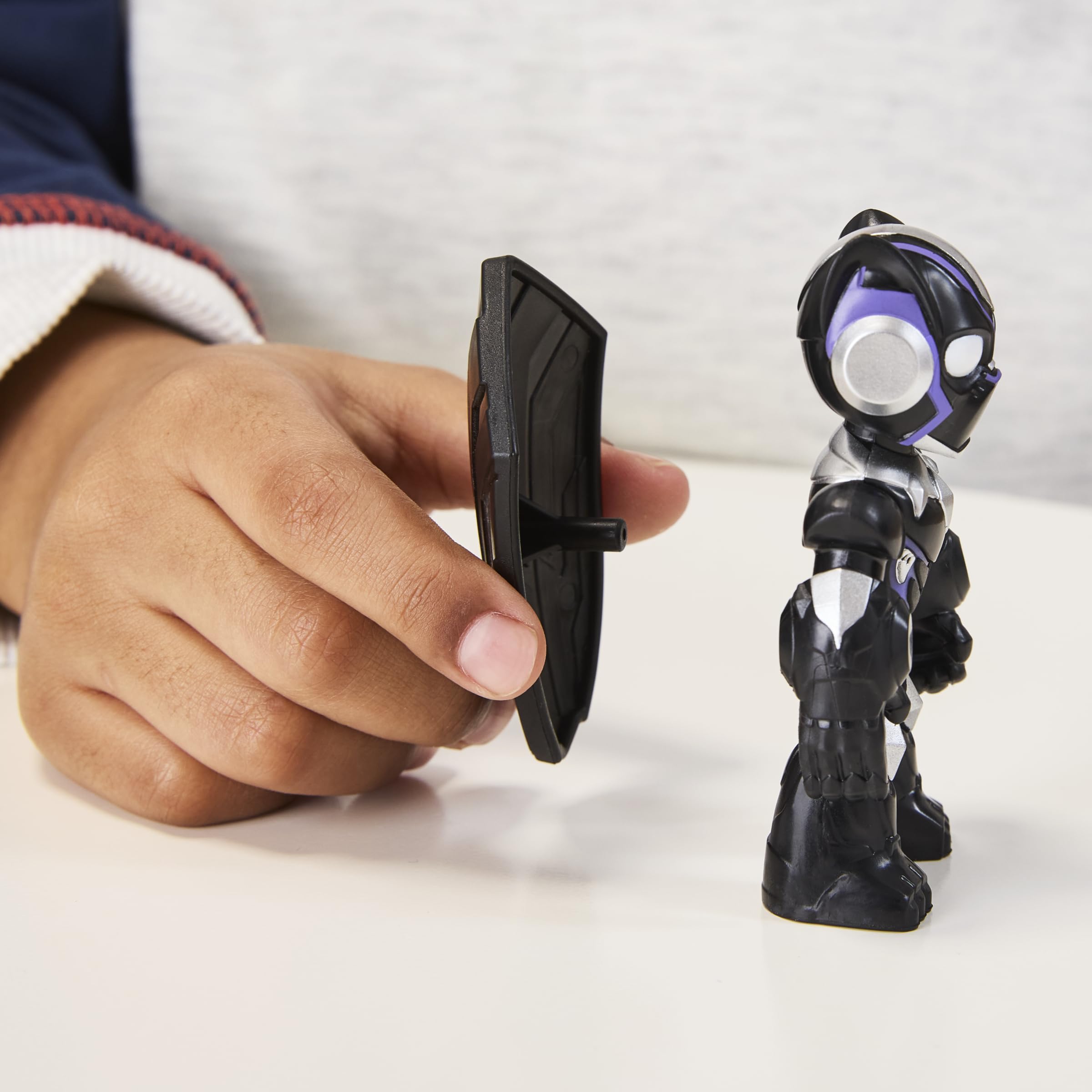 Marvel Iron Man and His Awesome Friends Black Panther Action Figure - 3-Inch Poseable Toy with Shield for Ages 3+ 7