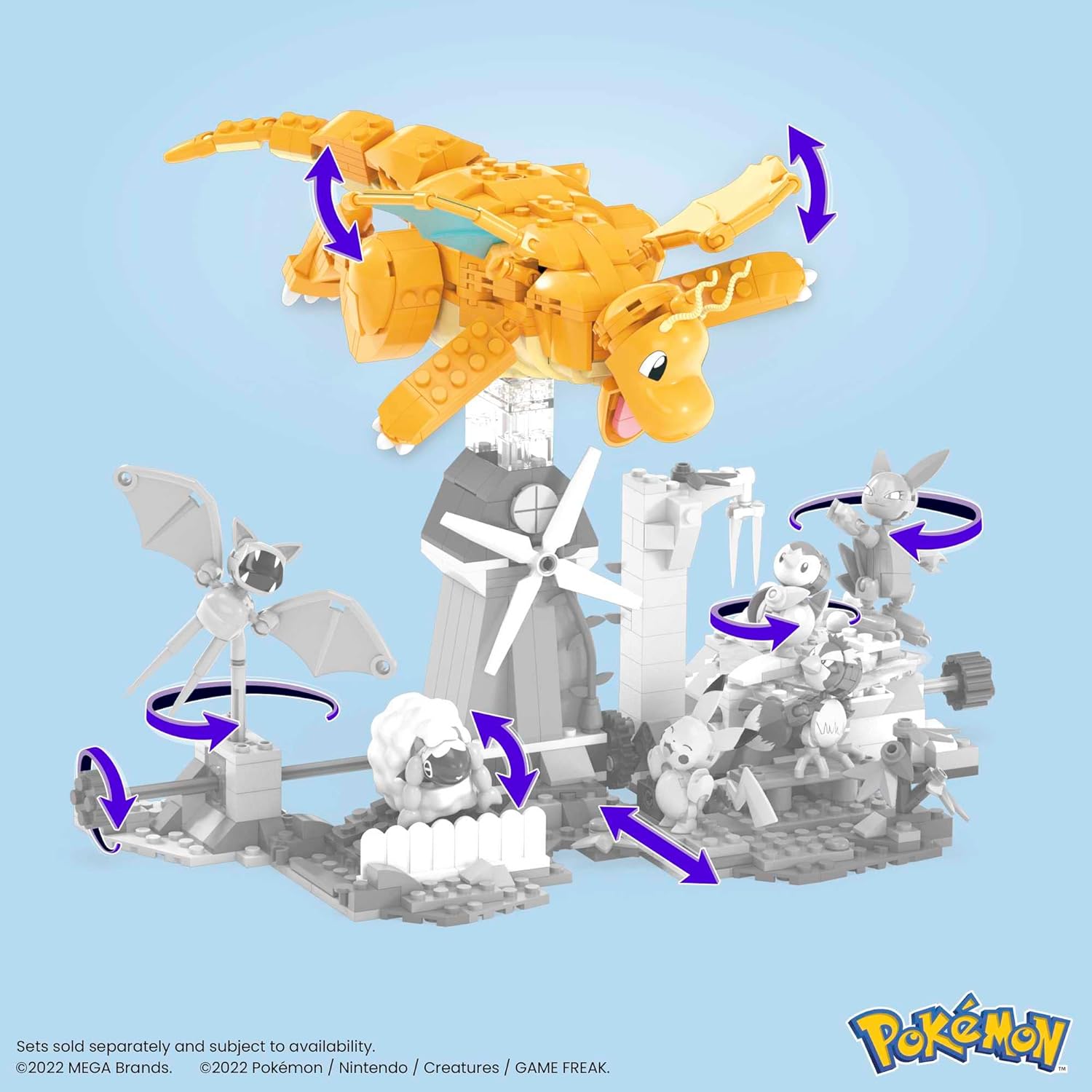 MEGA Pokémon Dragonite Building Set - 387-Piece Buildable & Posable Figure with Motion Brick 3