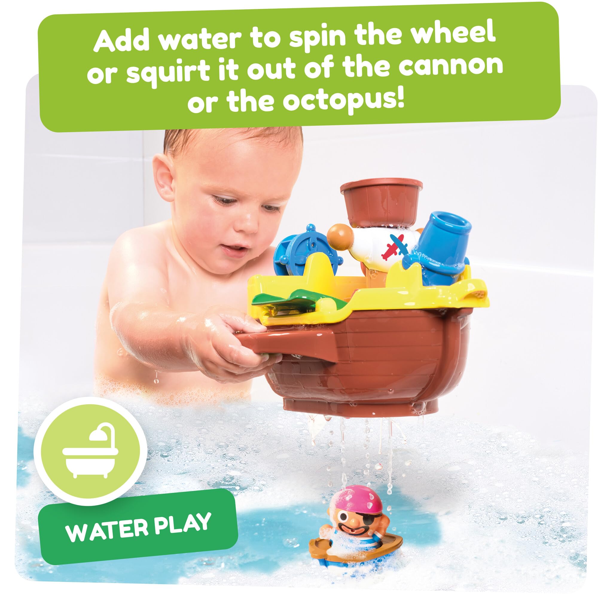 TOMY Toomies Pirate Bath Toy - Interactive Water Playset for Toddlers 18 Months+ 6
