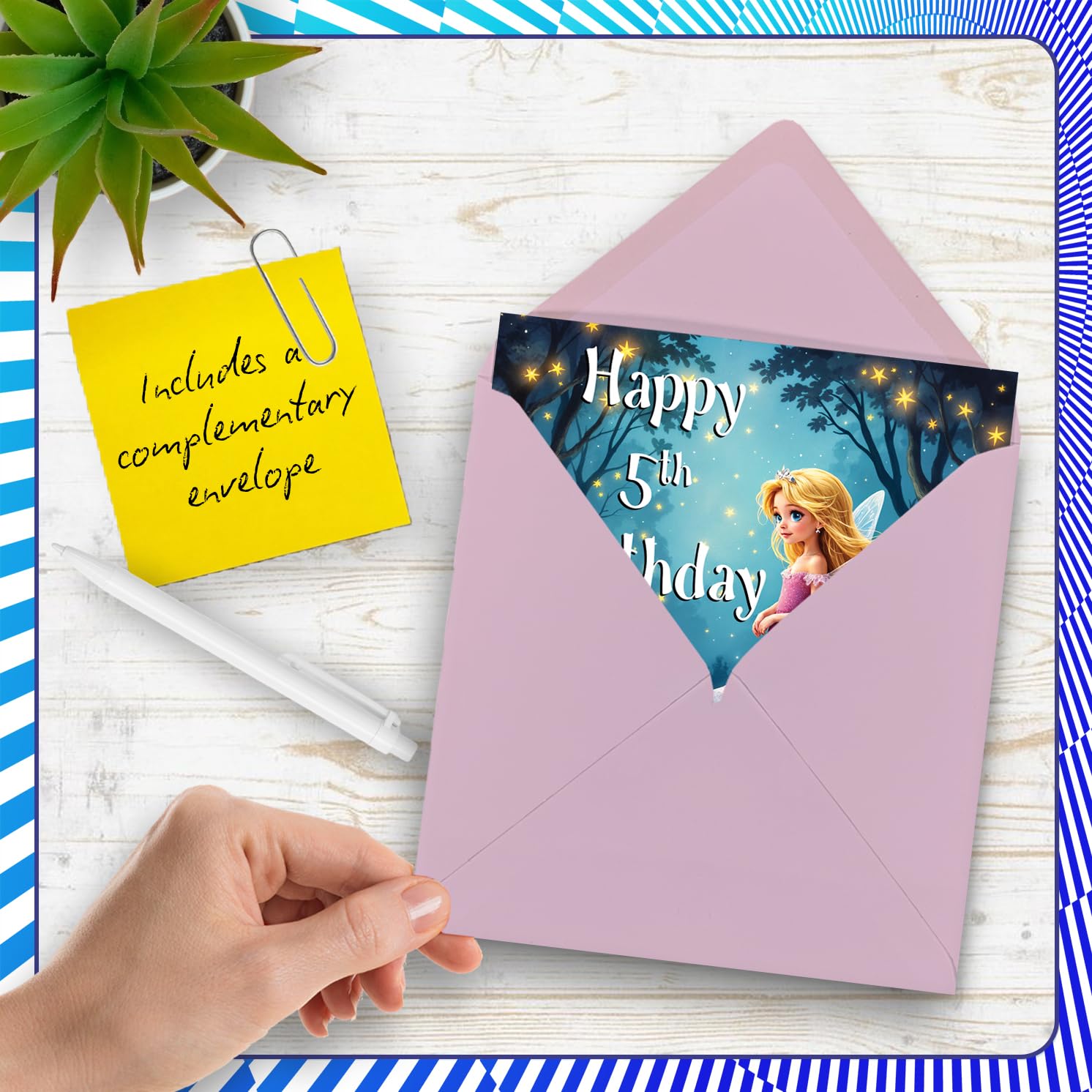 Stuff4 5th Birthday Card for Girls - Fairy Garden Design | 145mm x 145mm 5