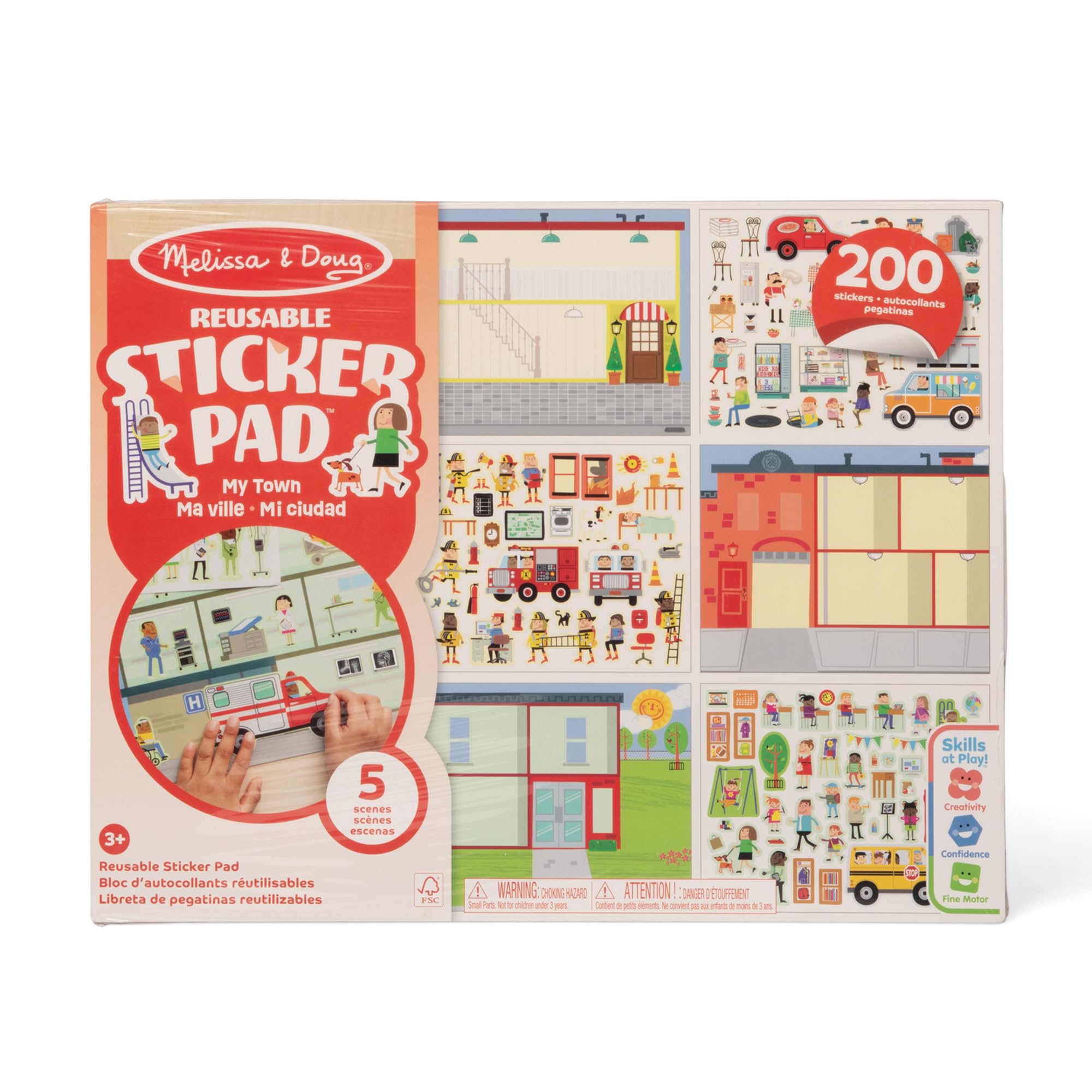 Melissa & Doug Reusable Sticker Pad - My Town Activity Book | 200 Stickers | Ages 3+ 1