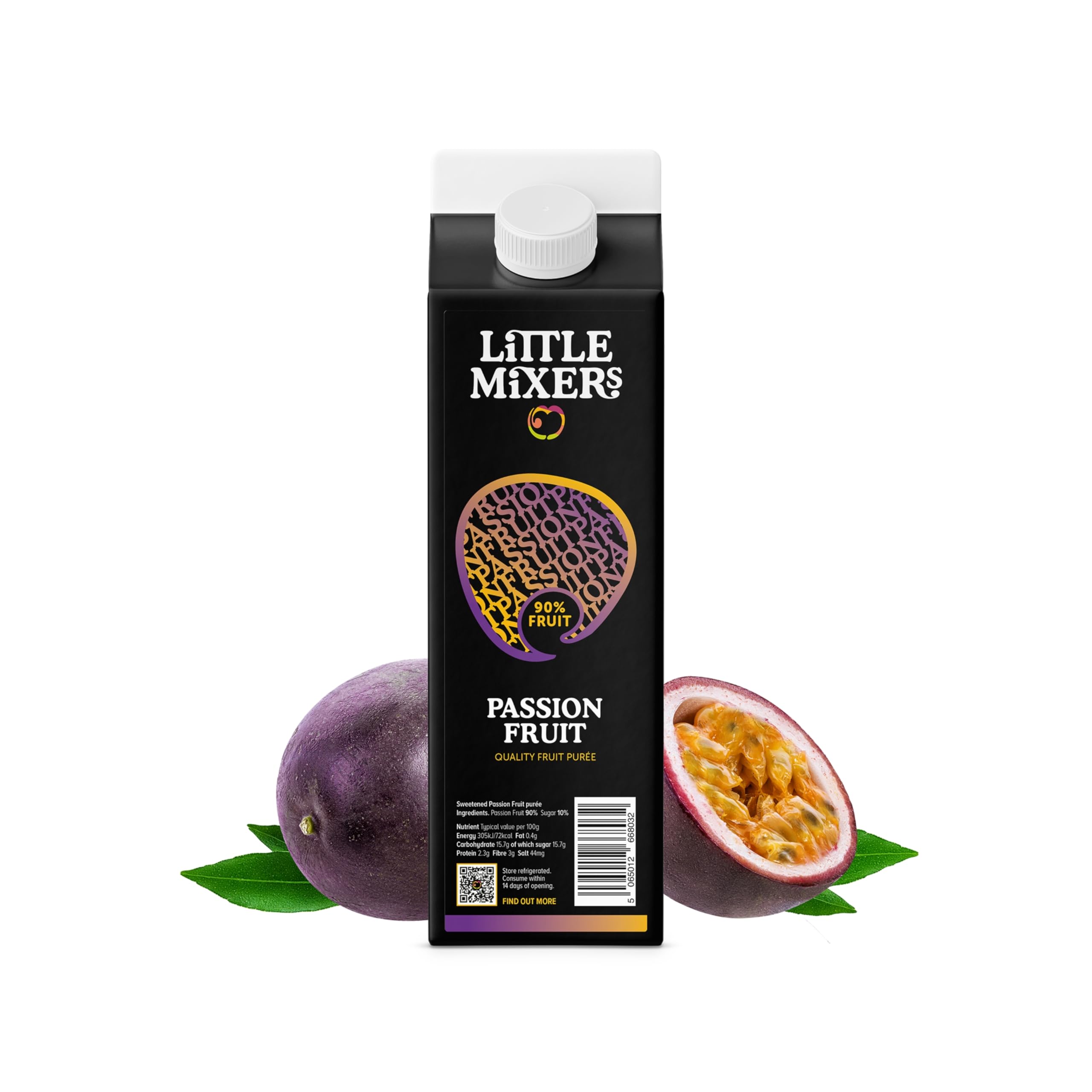 LITTLE MIXERS Passion Fruit Puree - 1 KG Carton | 90% Real Fruit | 12-Month Shelf Life
