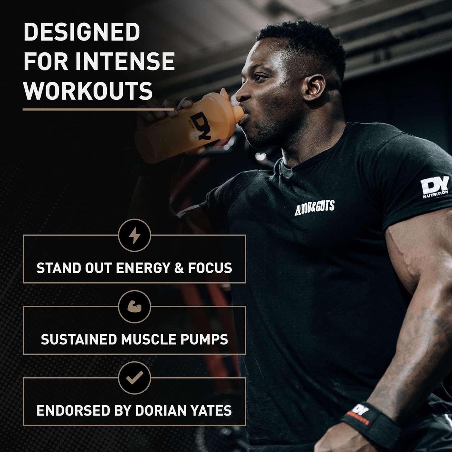 DY Nutrition Blood & Guts Pre Workout Powder - 380g Cola | 20 Servings | High Strength 4