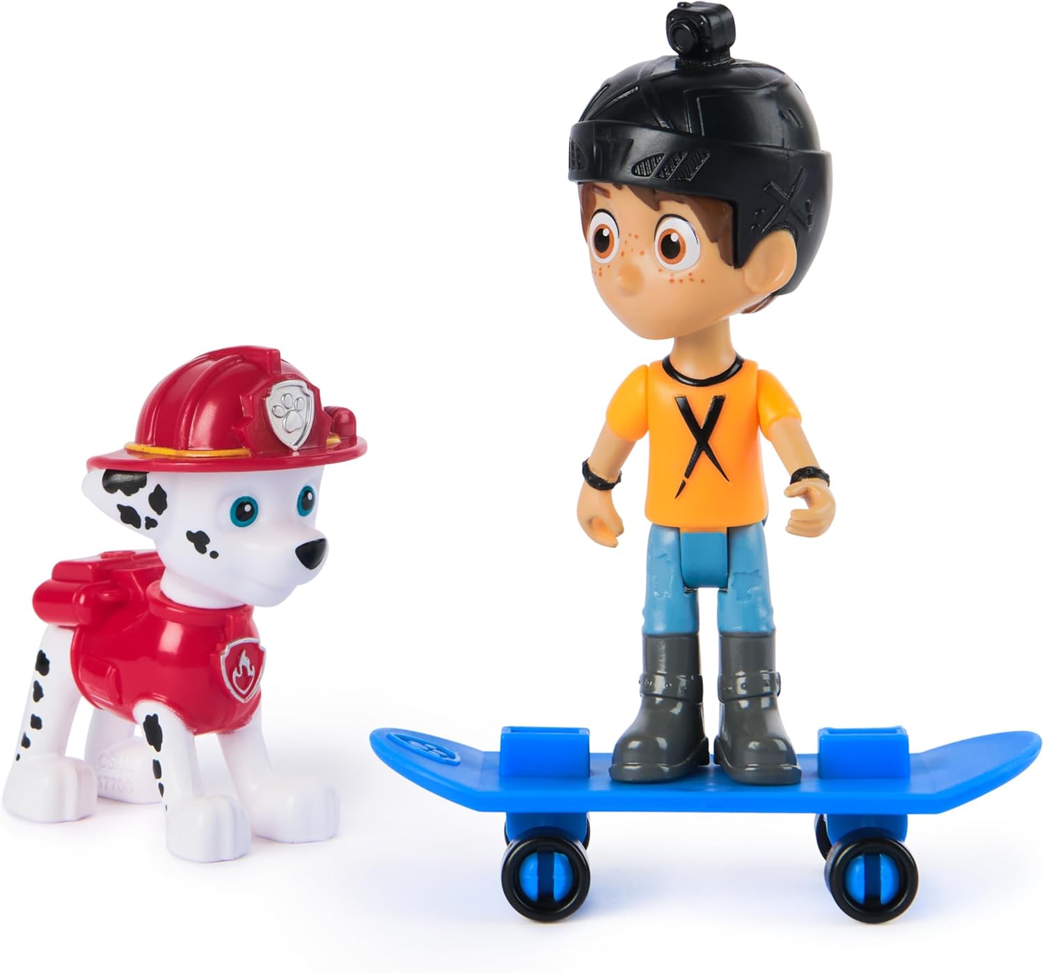 PAW Patrol Marshall and Daring Danny X Figures with Skateboard - Action Playset for Kids