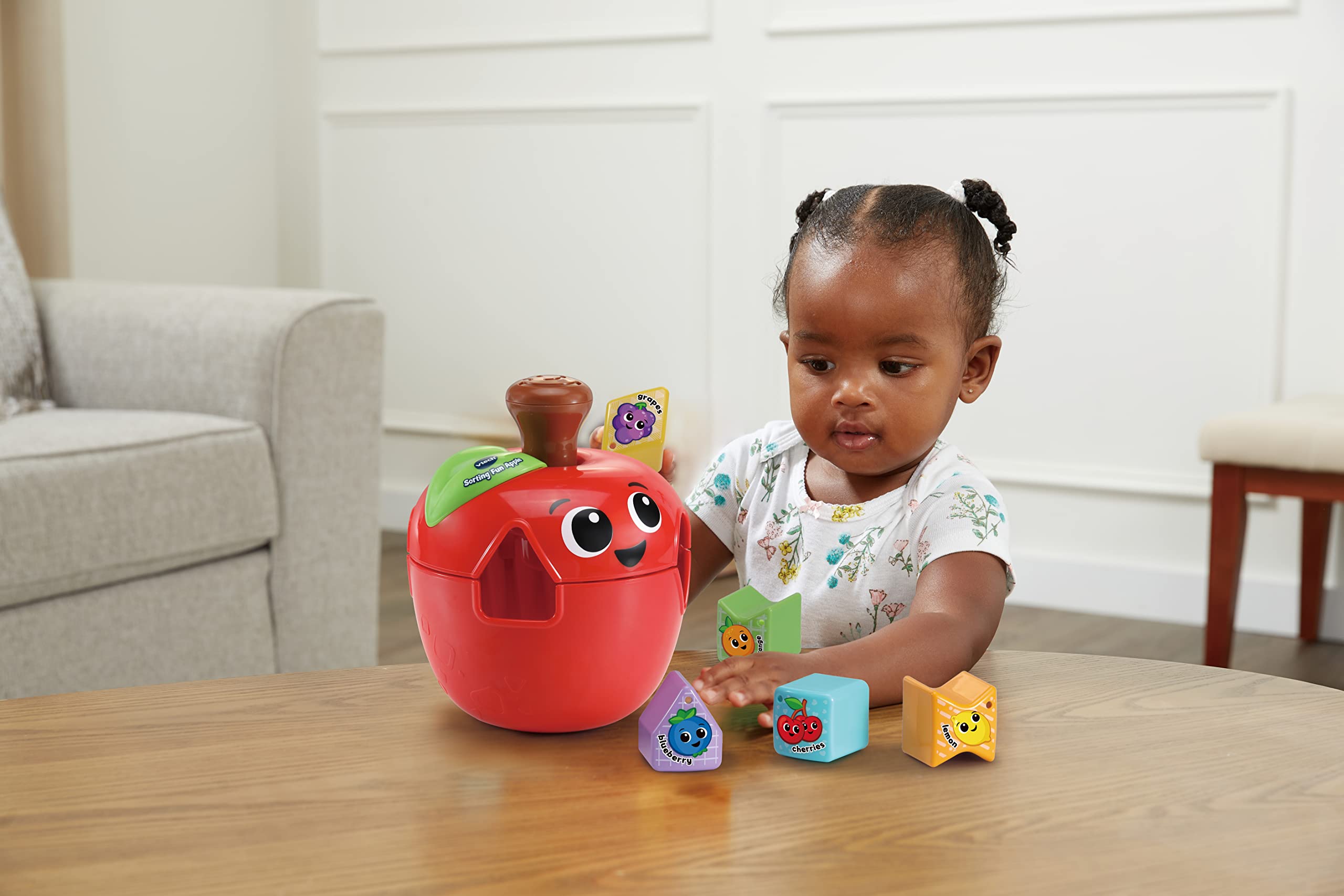 VTech Sorting Fun Apple Shape Sorter - 10 Shapes, 2 Learning Levels | Ages 1-3 Years 8