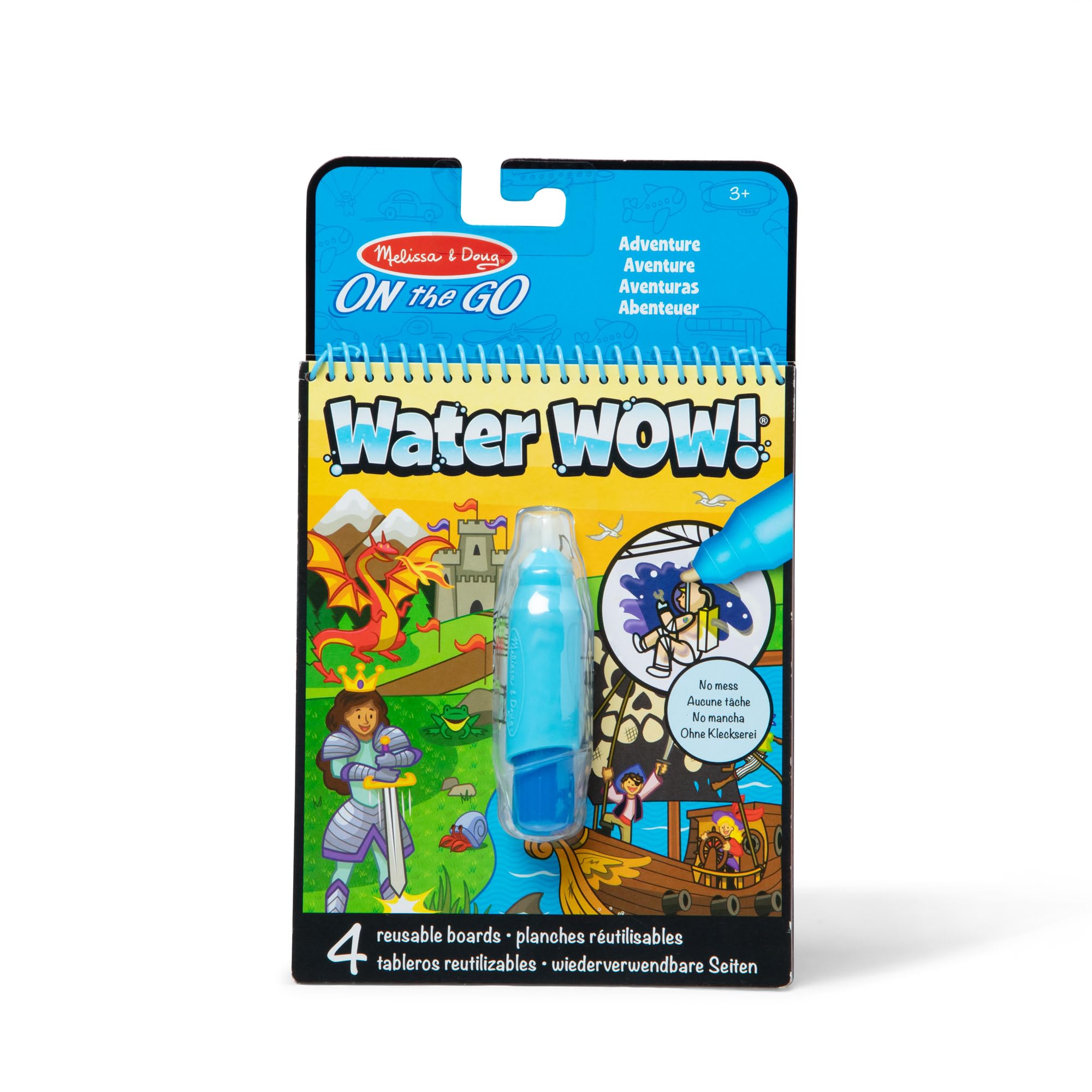 Melissa & Doug Water WOW! Adventure - 4 Spiral-Bound Water Reveal Coloring Boards | Ages 3+ 1