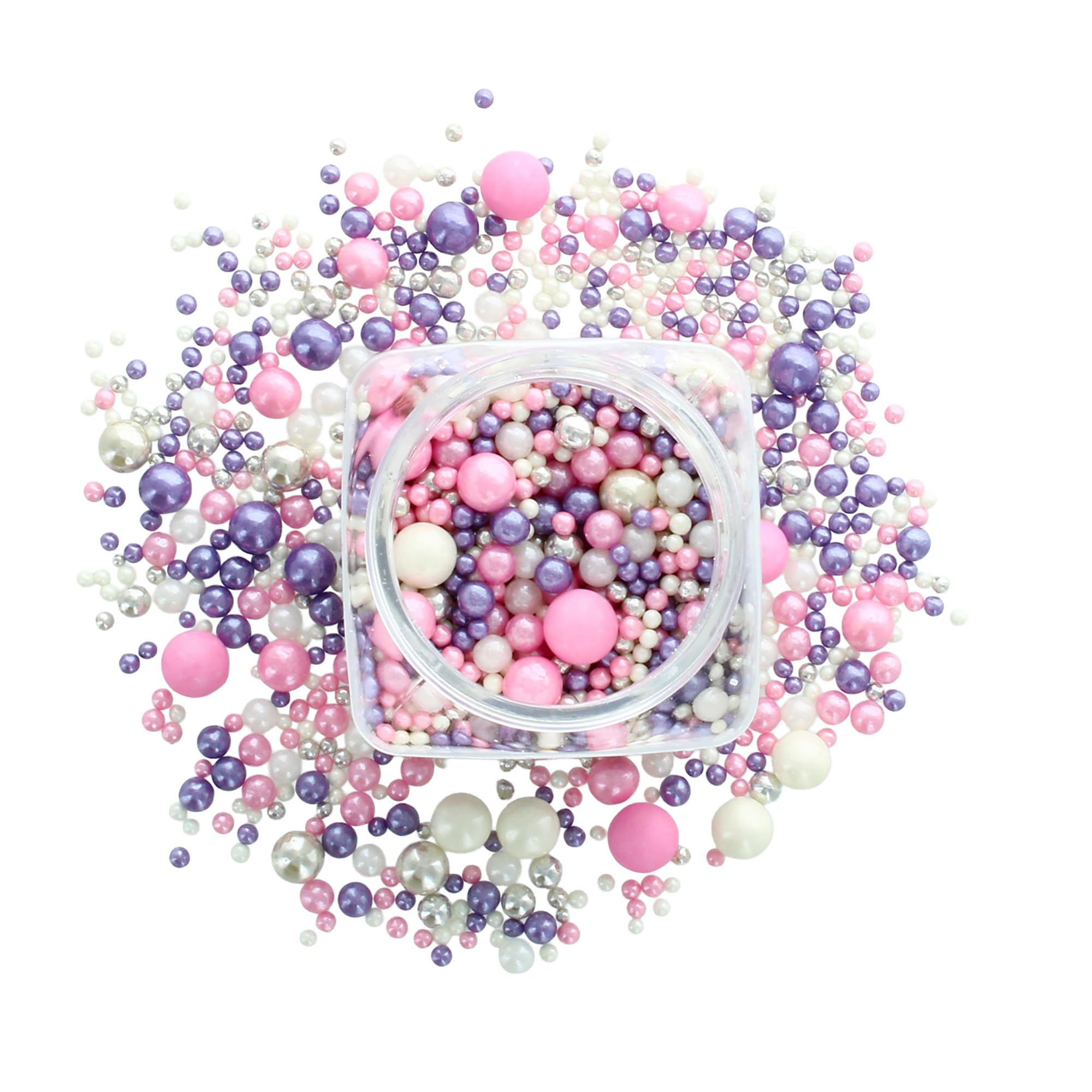 Baked with Love - Blossom Pearl Sprinkles Edible Cake Decorations | 100g | Pink, Purple, Silver 6