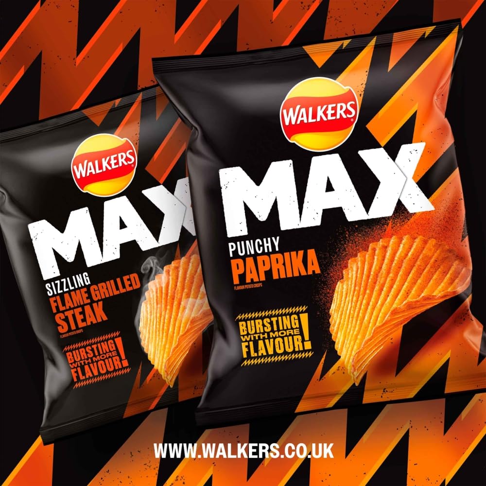 Walkers Max Punchy Paprika Crisps 50g (Pack of 24) 6