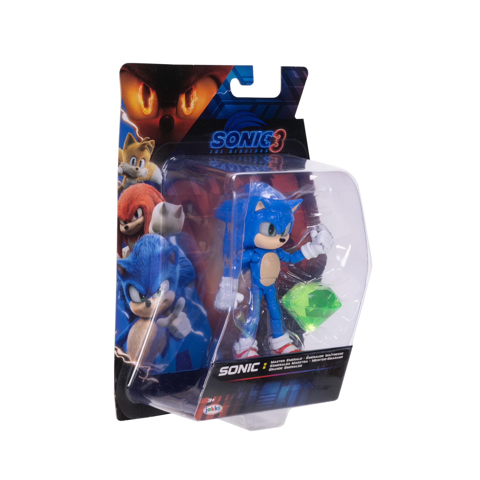 Sonic The Hedgehog Sonic 3 Movie Sonic with Emerald Accessory Action Figure | 13 cm | Jakks Pacific 3