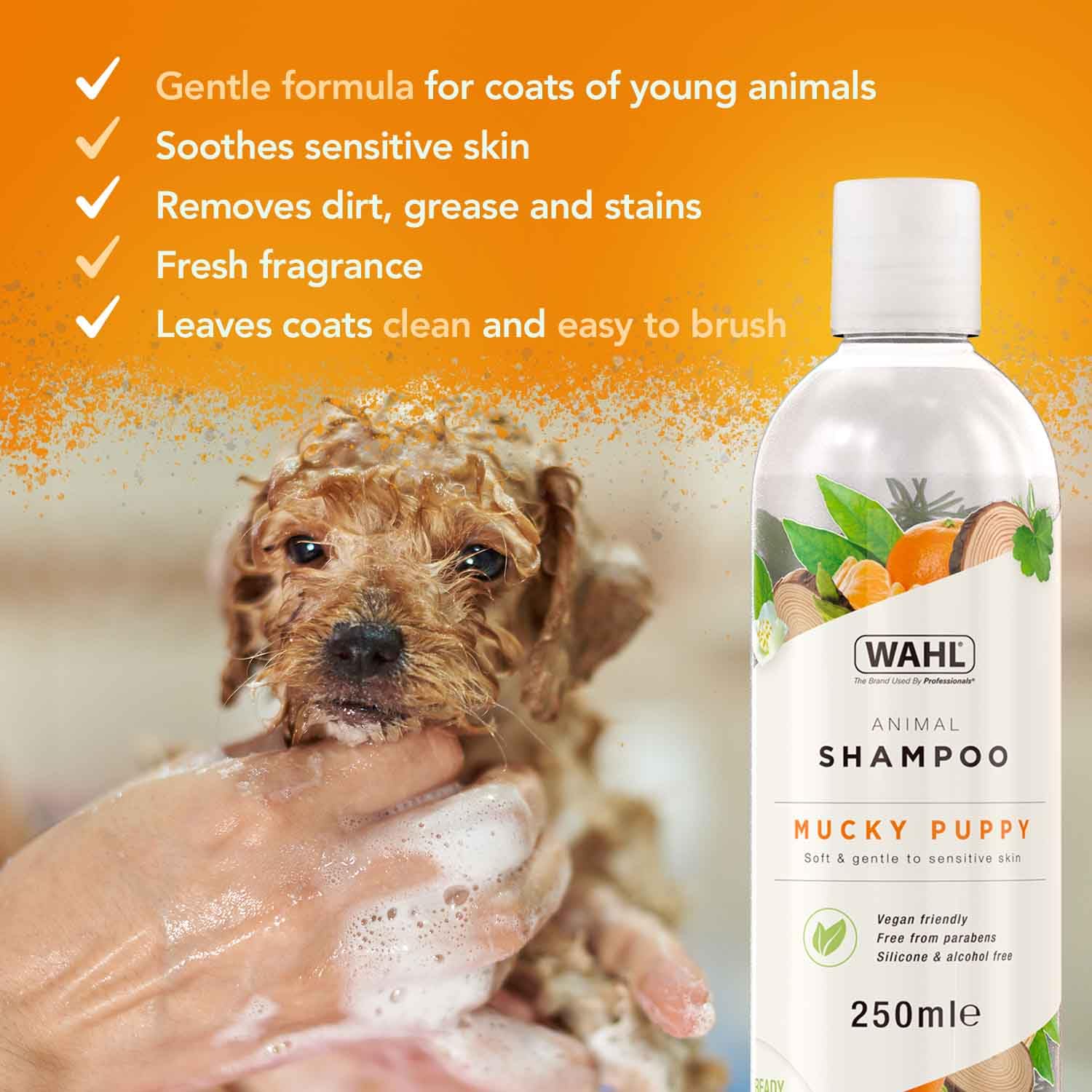 Wahl Mucky Puppy Shampoo - Gentle Formula with Aloe Vera for Sensitive Skin | 250ml Citrus Scent 5