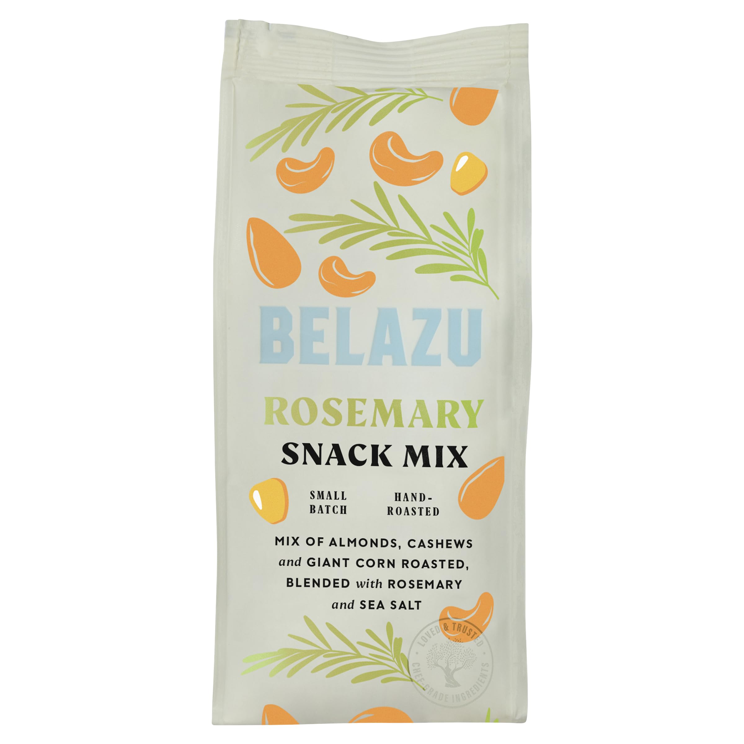 Belazu Rosemary Nut Snack Mix - Almonds, Cashews & Giant Roasted Corn with Rosemary and Sea Salt, 120g