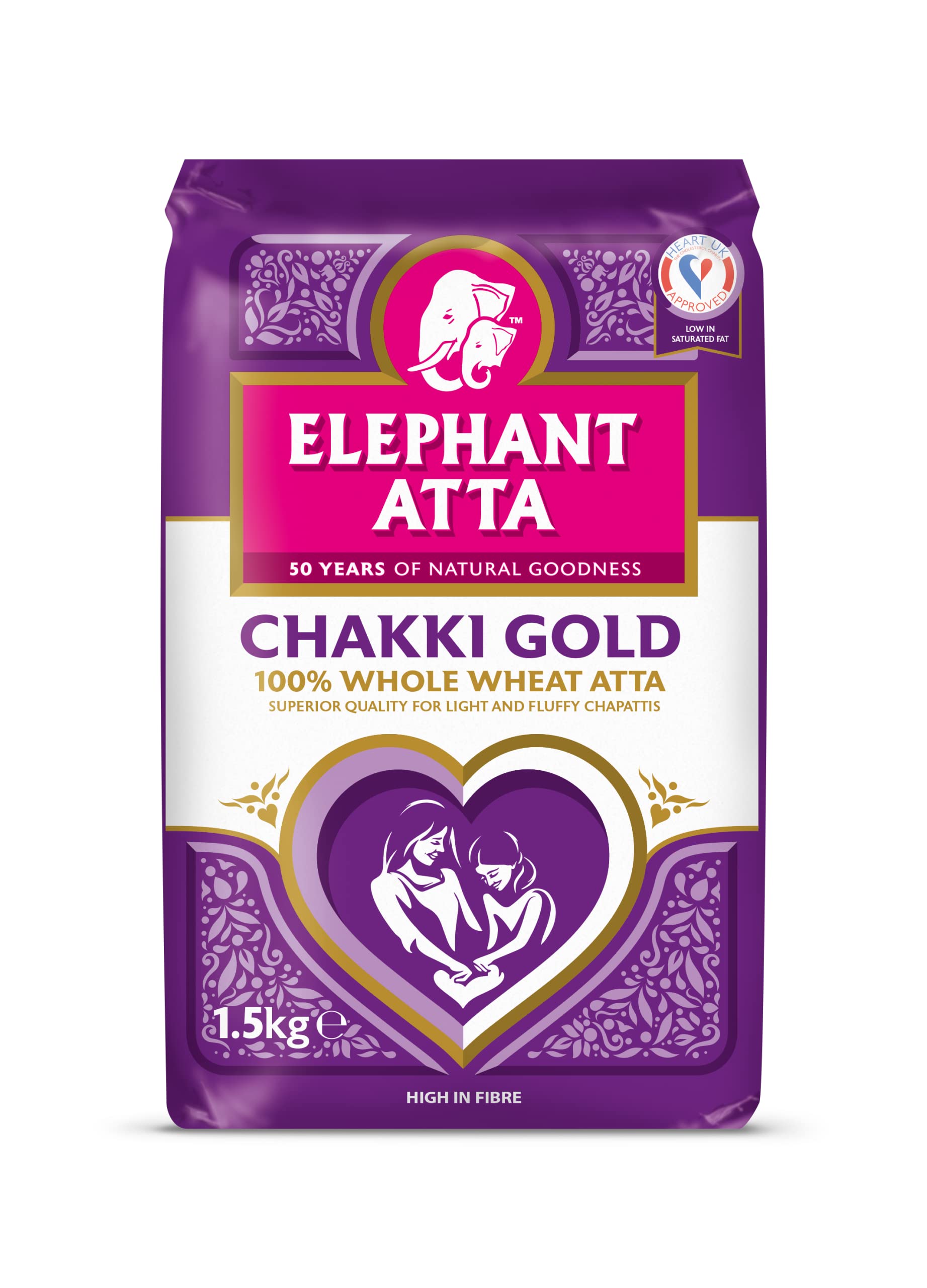 Elephant Atta Chakki Gold Chapatti Flour | 100% Whole Wheat Atta | Fine Milled Flour for Soft Chapattis