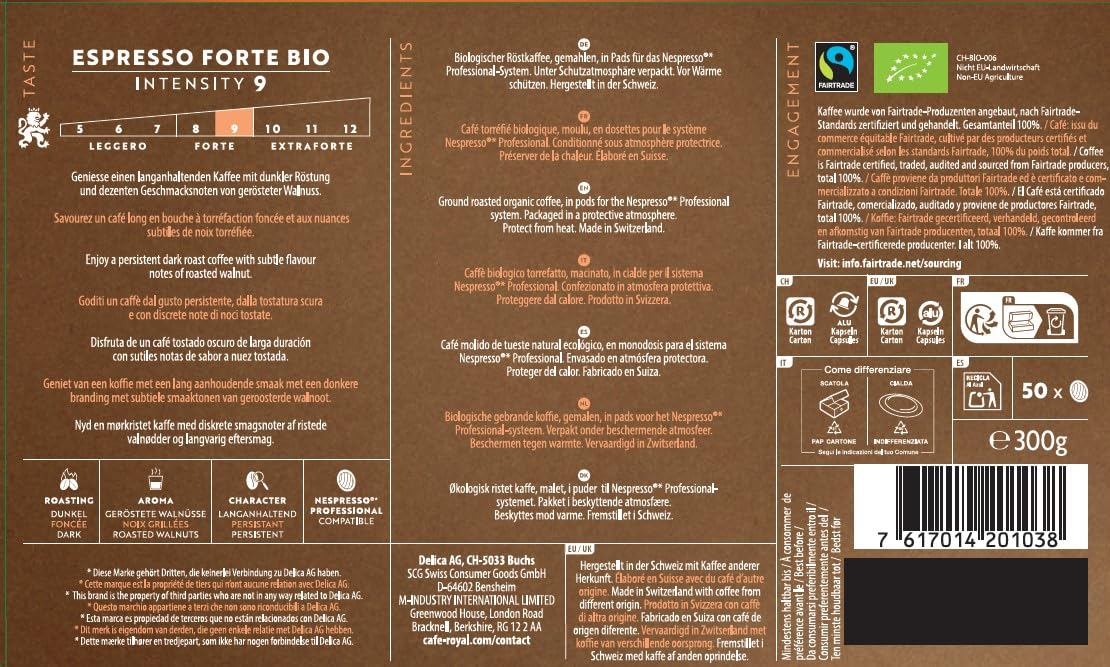 Café Royal Espresso Forte Bio - 50 Pads for Nespresso Professional Machines 8