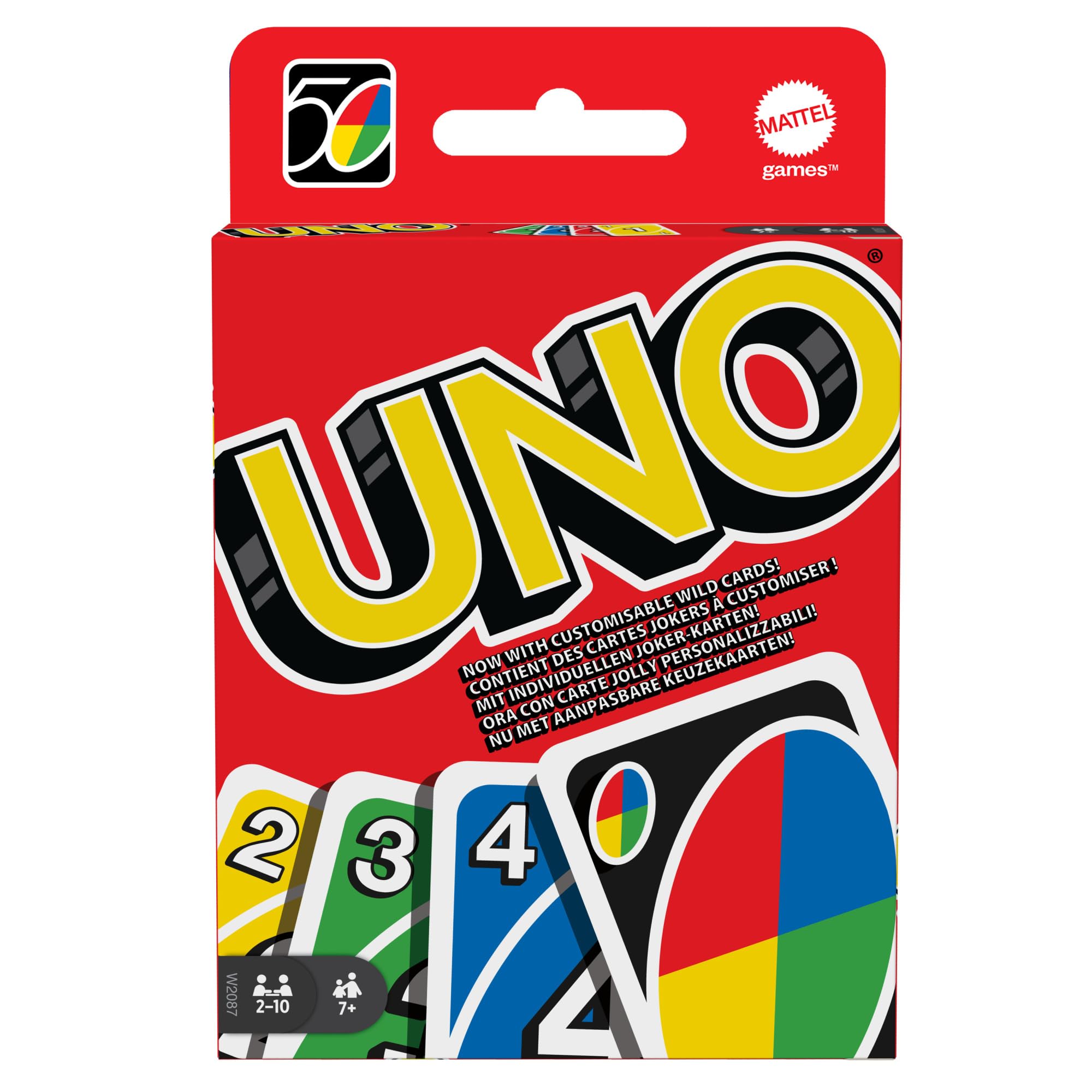 Mattel UNO Classic Card Game for Family Game Night, 2-10 Players, Ages 7+