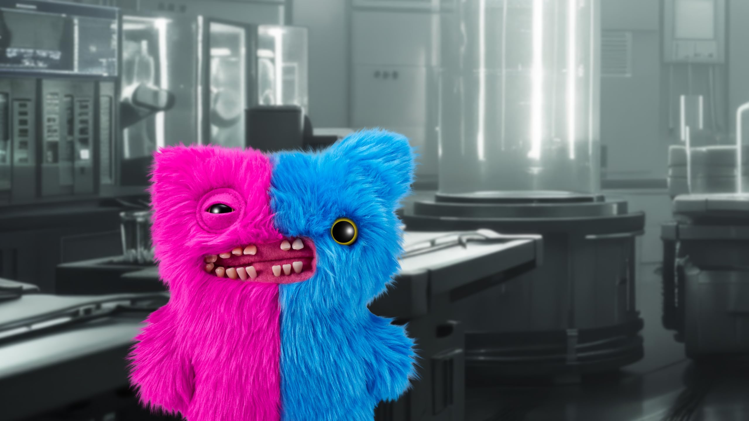 Fuggler Misfit Monsters 9-inch Series 1 - Mr Screech & Mr Buttons Pink & Blue Plush Toy Set 12