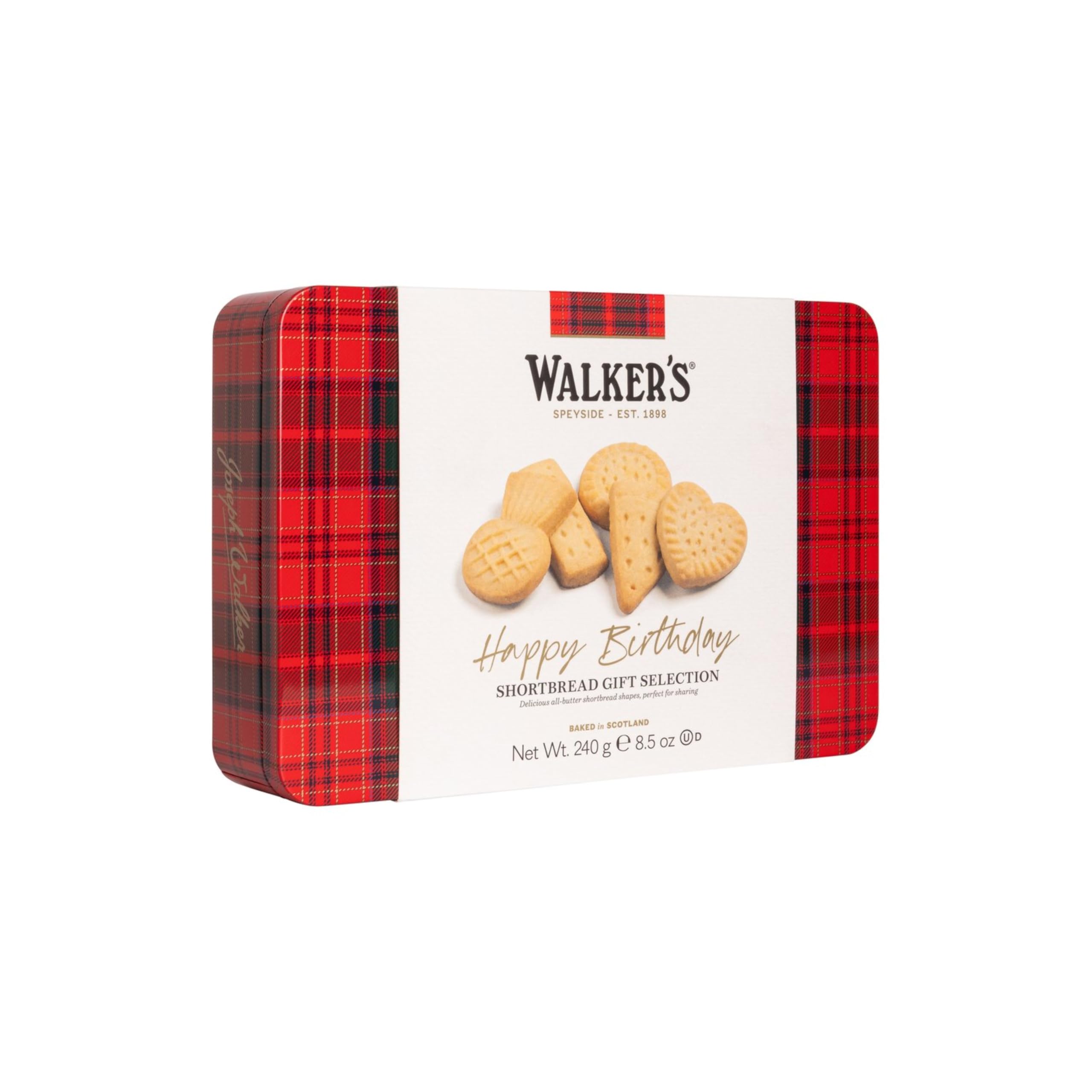 Walker's Shortbread Happy Birthday Assortment Tin, 21-Piece Traditional Shortbread Cookies