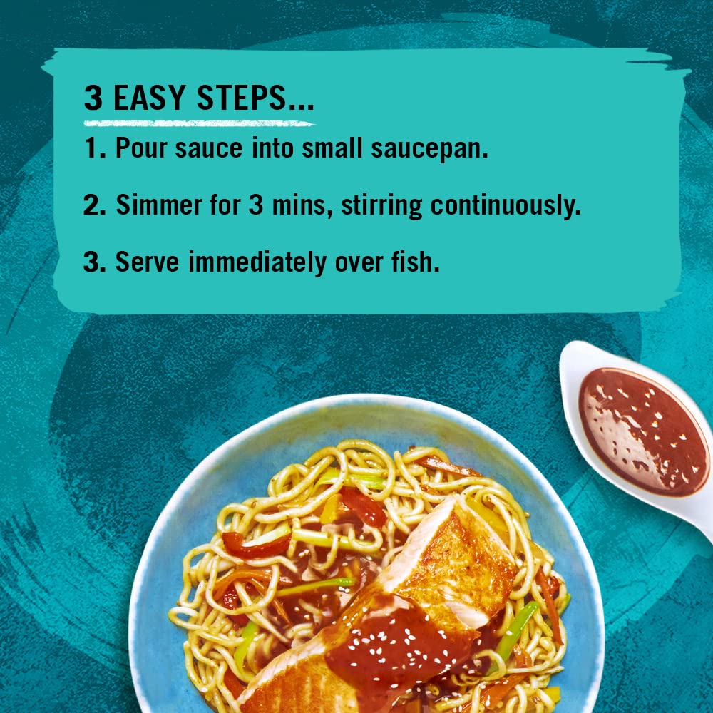 Schwartz Low Fat Dark Soy Sesame & Ginger Sauce 300g | Pack of 1 | Cooking Sauce for Fish & Prawns