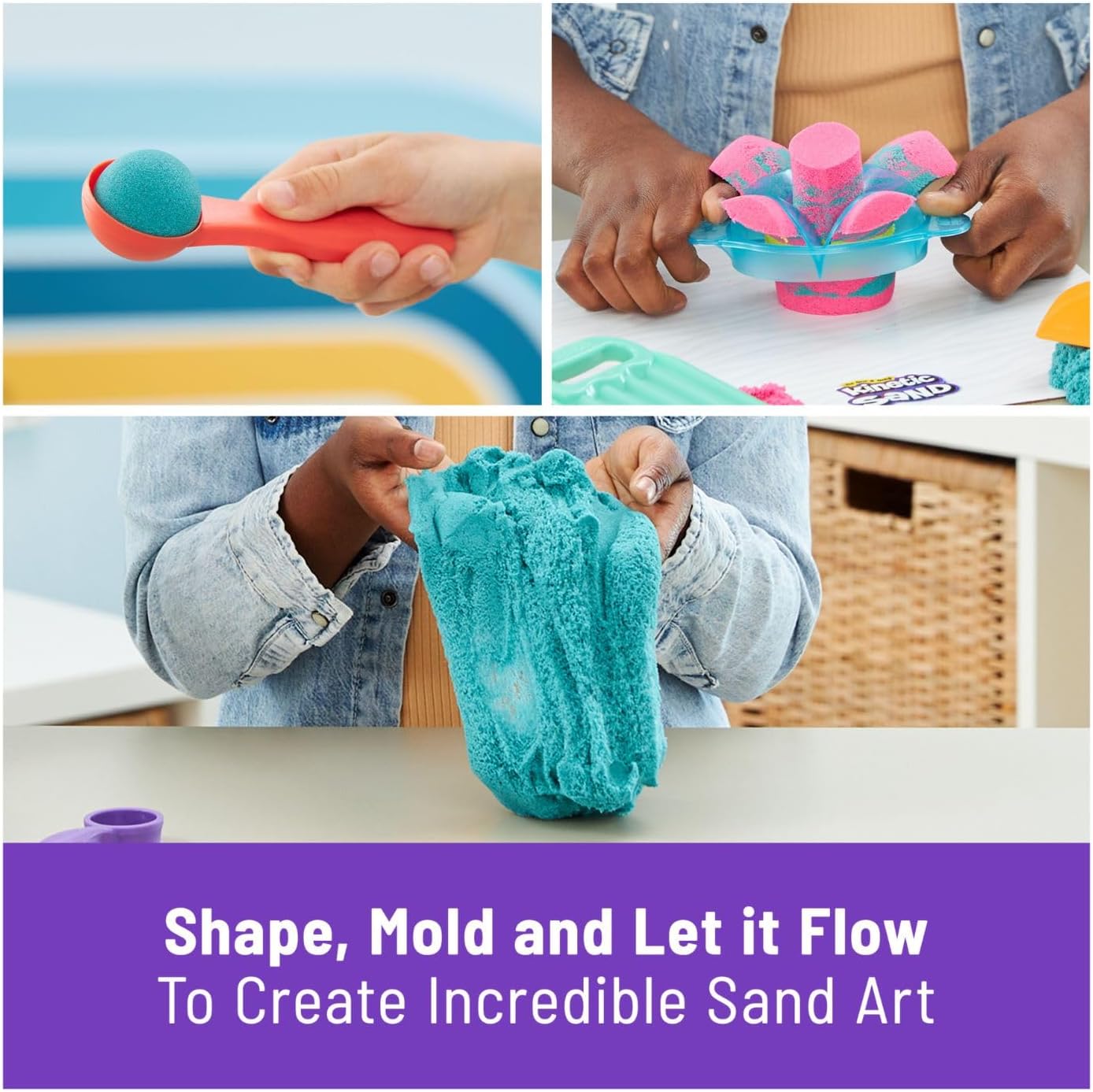 Kinetic Sand Ultimate Sandisfying Set - 2lb Colored Sand with 10 Tools, Ages 3+ 8