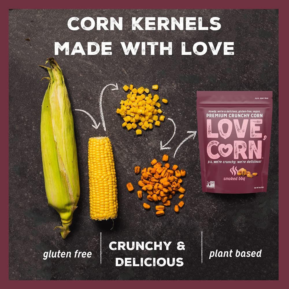 Love Corn Smoked BBQ Crunchy Roasted Corn Snacks, Gluten Free, 45g 3