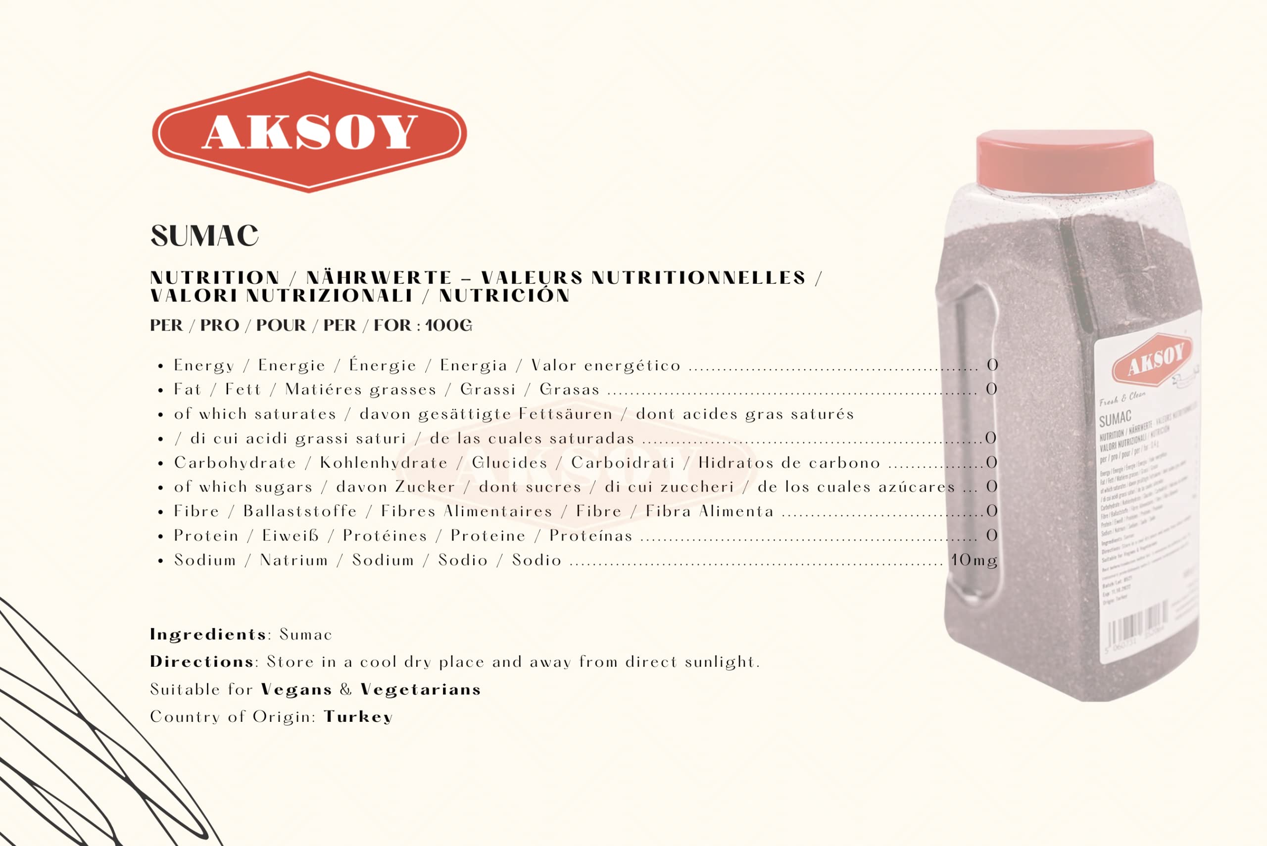 Aksoy Premium Ground Sumac 500g Jar – 100% Natural, Fresh & Tangy Spice for Middle Eastern Cooking 6