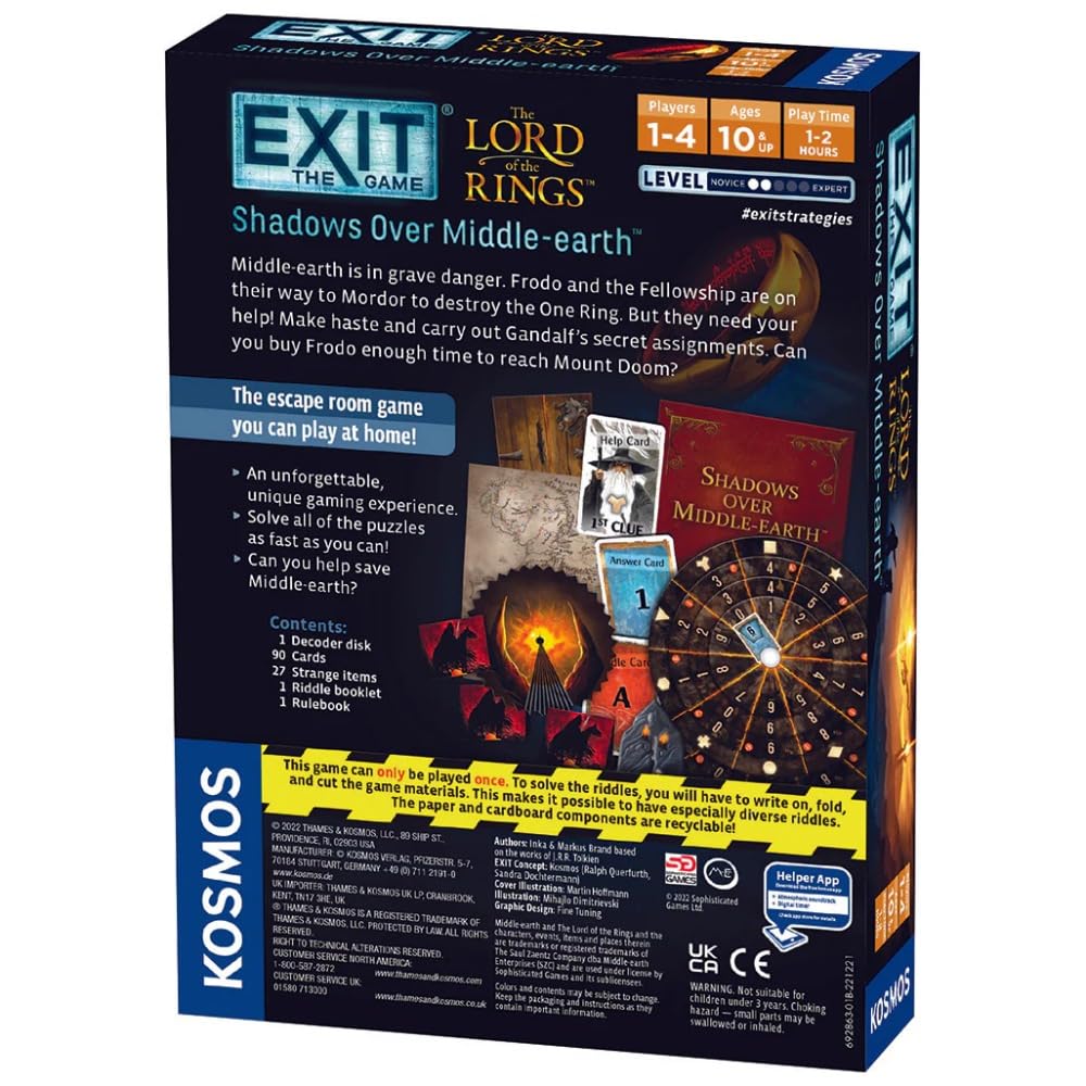 Thames & Kosmos EXIT: The Lord of the Rings - Shadows Over Middle-earth Escape Card Game | 1-4 Players | Ages 10+ 4