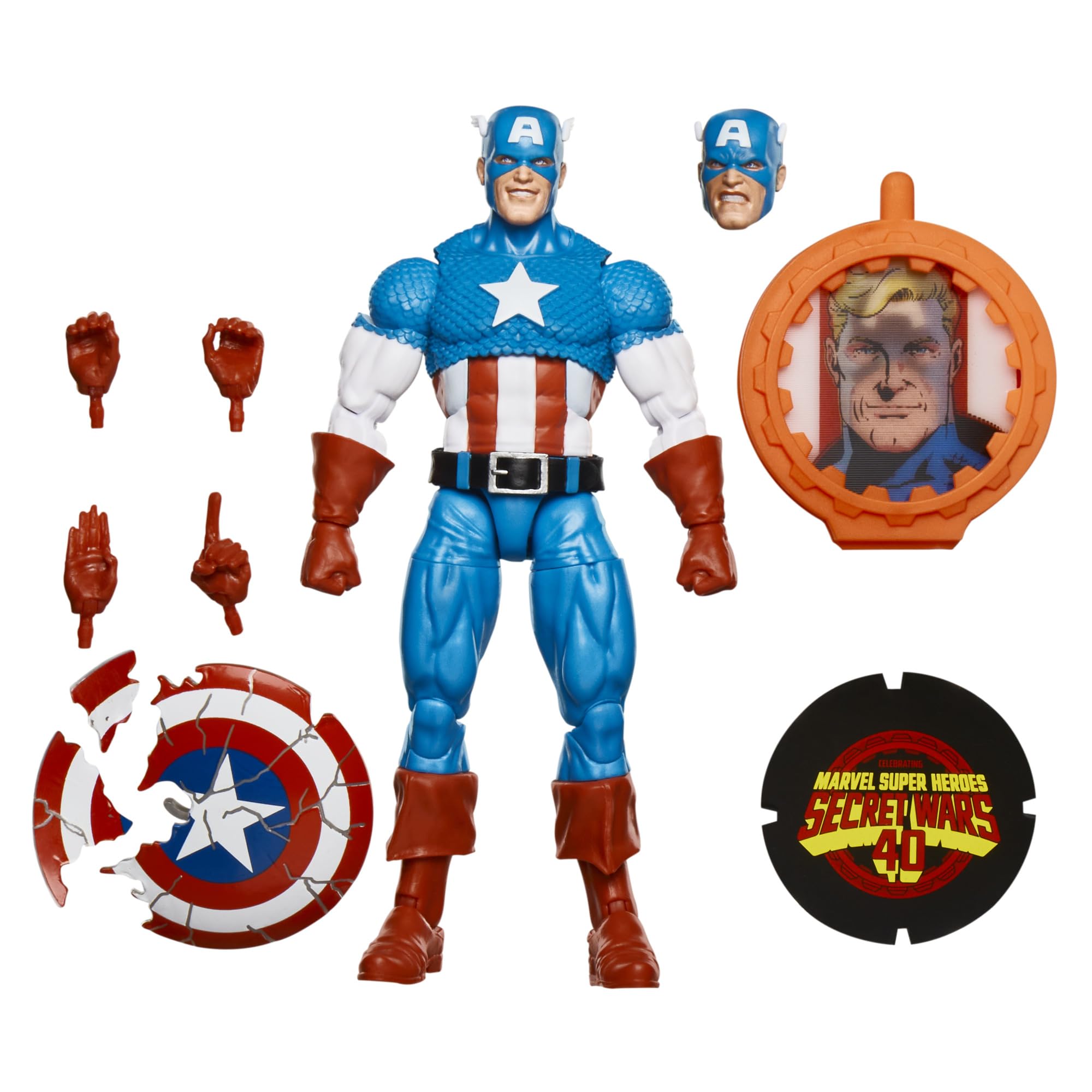 Marvel Legends Series Captain America Action Figure - Inspired by 1980s Secret Wars Comic, 6 Inch Collectible with Retro Packaging