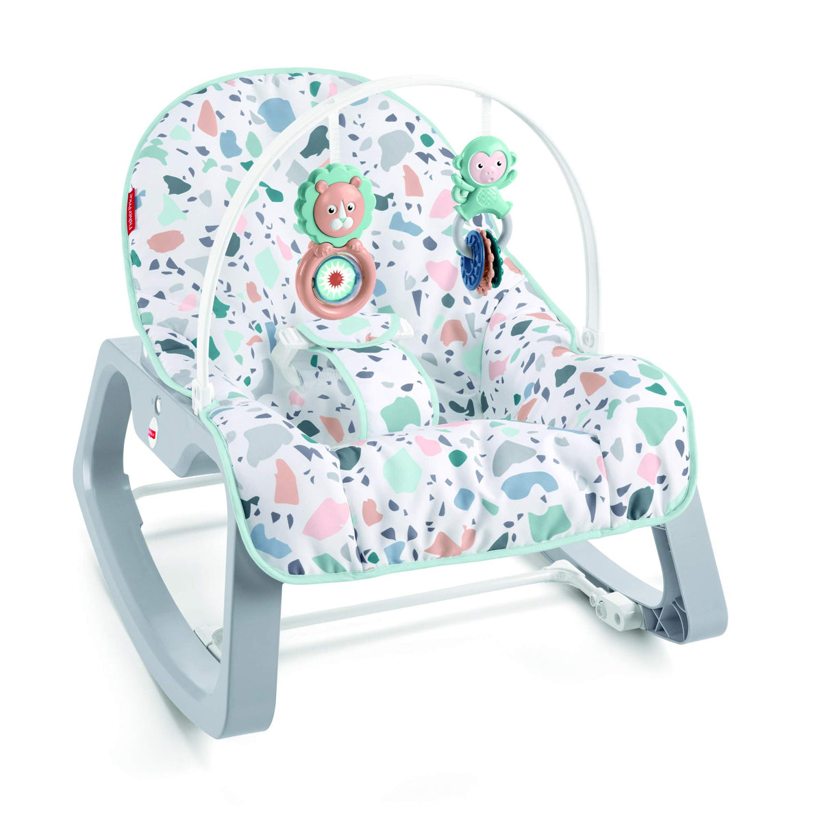 Fisher-Price GNP99 Balancín para bebés y niños pequeños, multicolor con Duracell Ultra