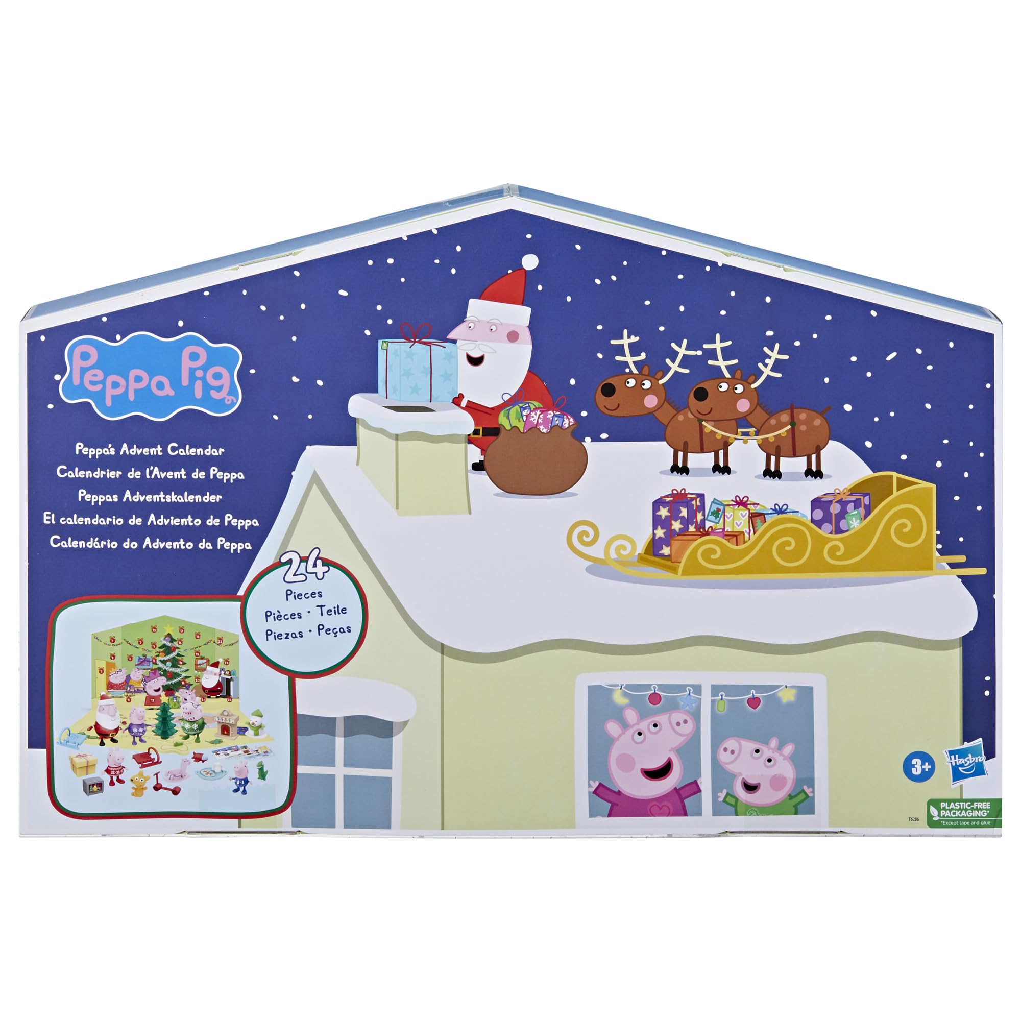 Peppa Pig Advent Calendar - 24 Surprise Toys & Stickers with Playmat, Ages 3+ 4