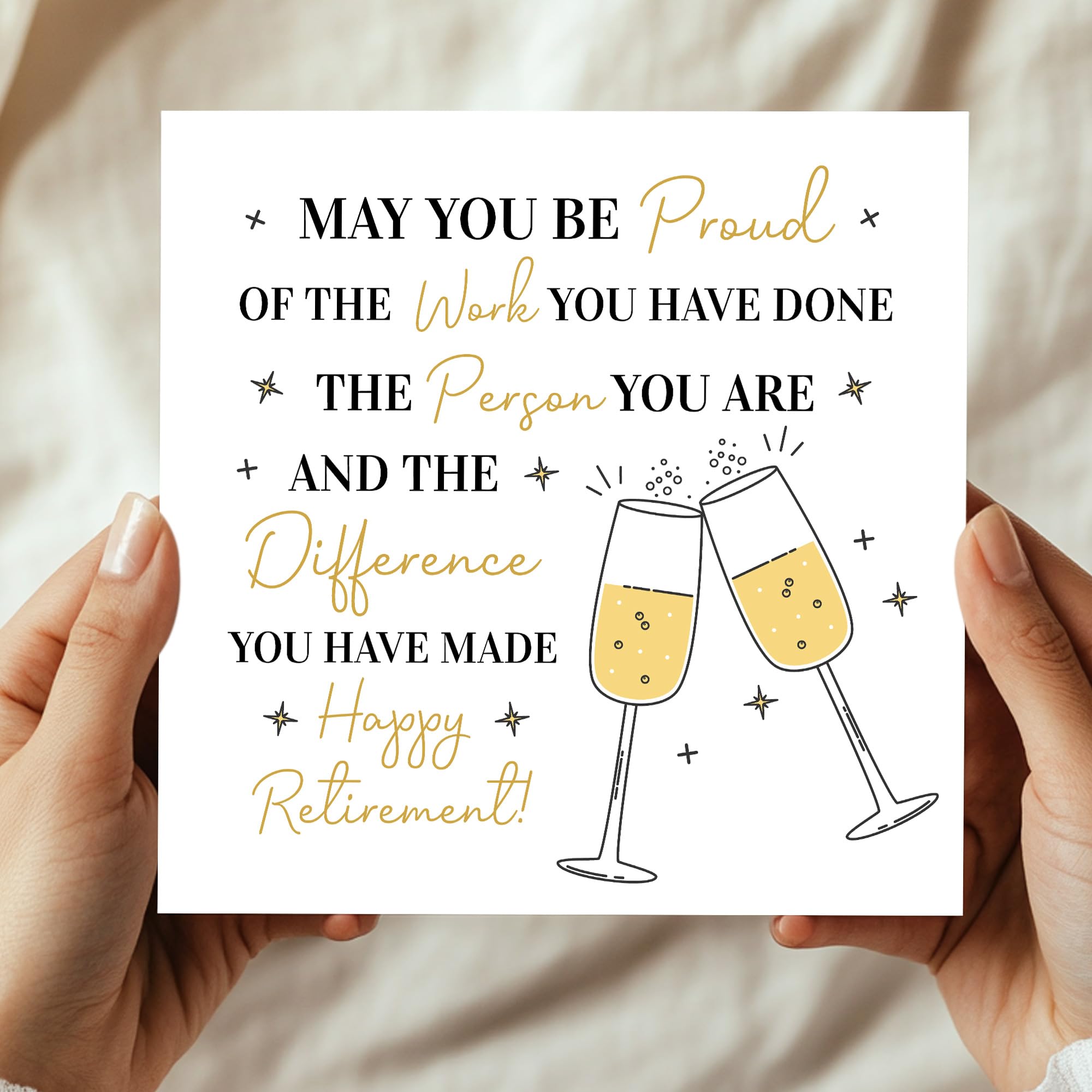 RED OCEAN Handmade Retirement Card 145x145mm with Kraft Envelope | Blank Inside | Made in England