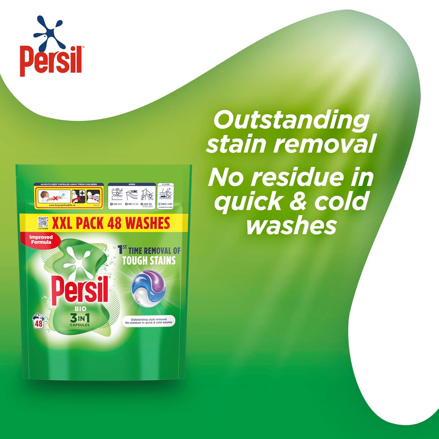 Persil - Bio 3 in 1 Washing Capsules 48 Washes 5