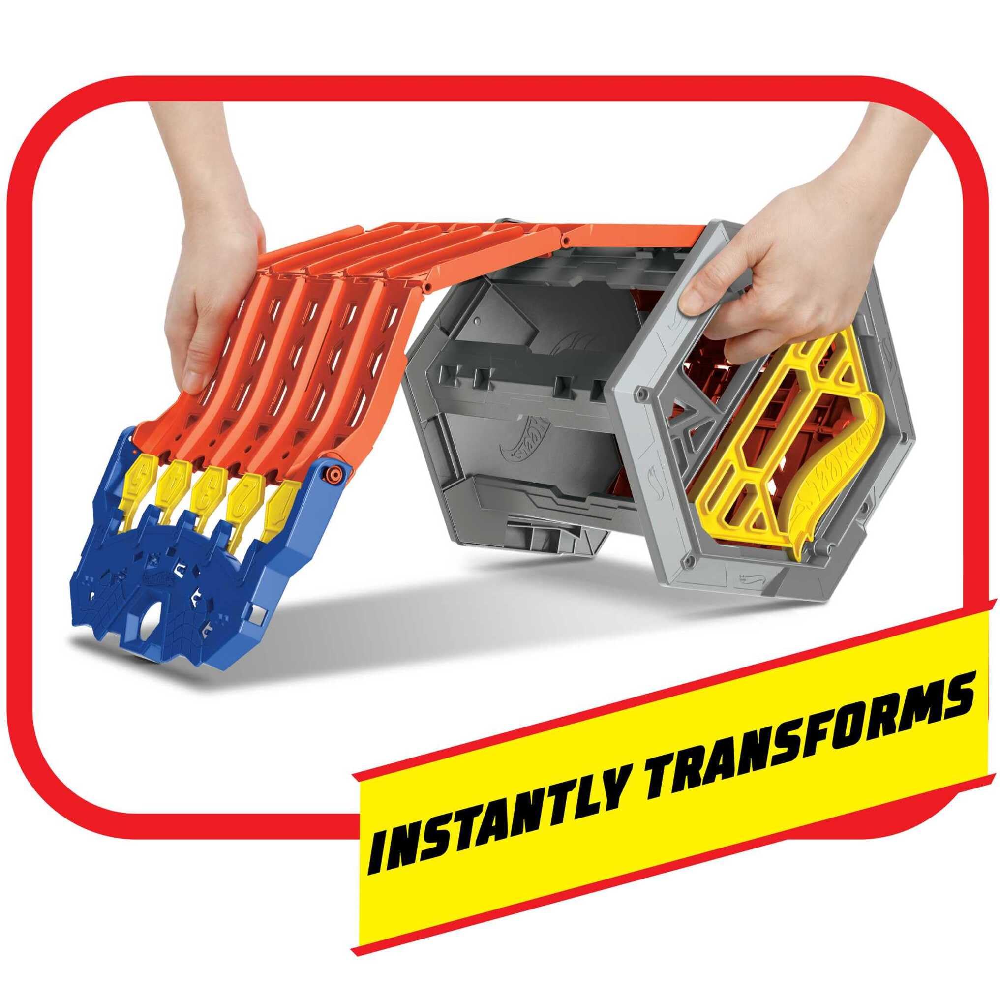 Hot Wheels Roll Out Raceway Track Set - 5-Lane Racing & Toy Storage Bucket | Ages 4+ | HGK41 4