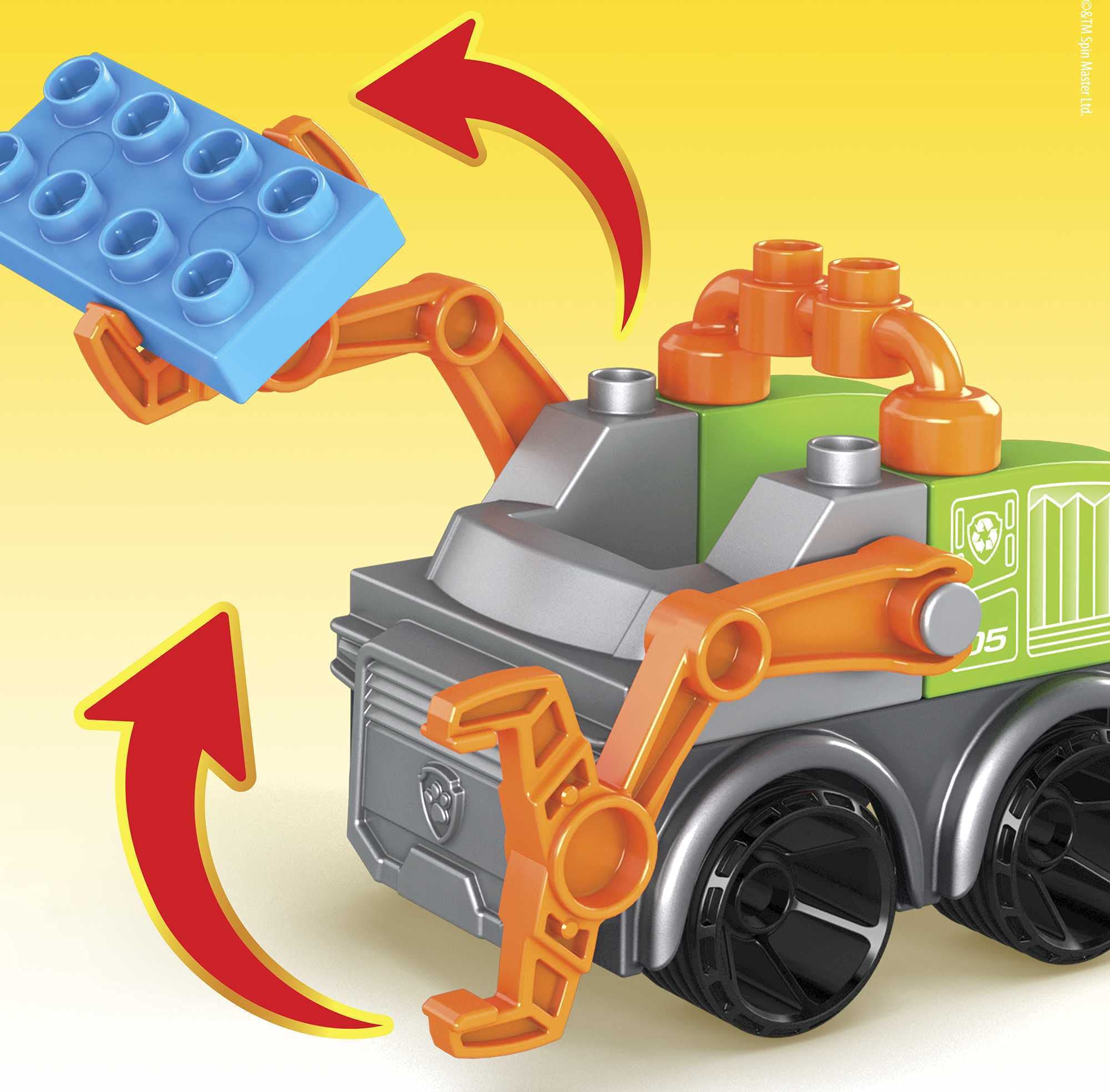 Mega Bloks Paw Patrol Rocky's City Recycling Truck Set - Building Playset for Ages 3+ 5