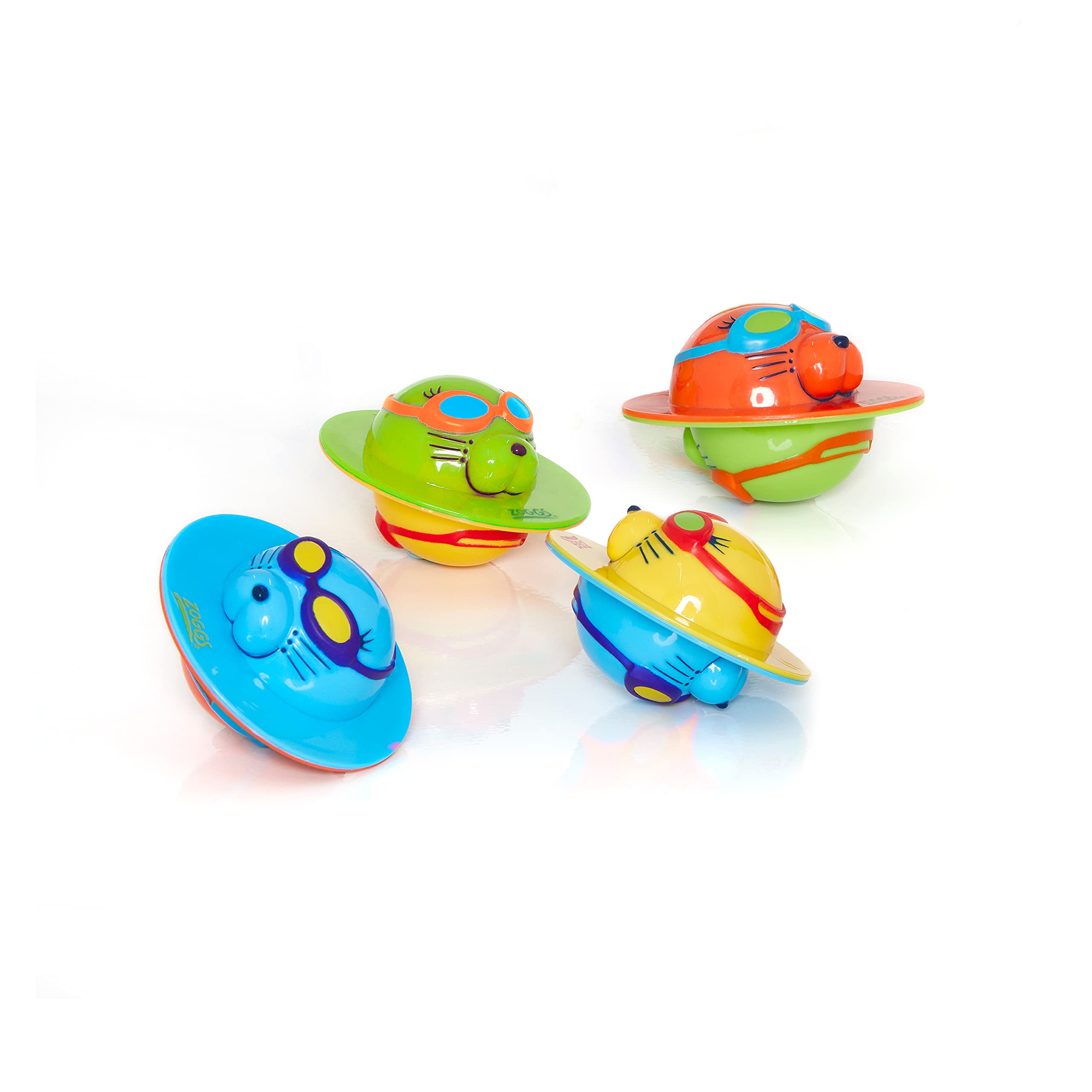 Zoggs Seal Flips Pool Toys - Confidence Building Swim Aids for Babies 3 Months+ (4 Pack)