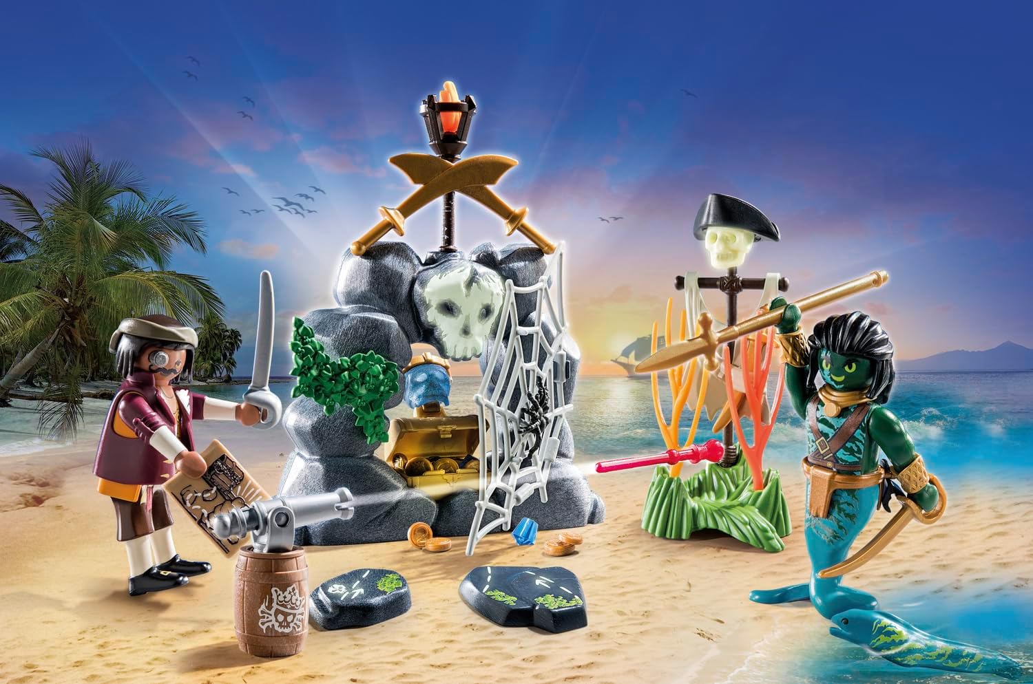 Playmobil Pirates: Pirate vs. Deeper – Treasure Hunt Playset for Kids 4+ 4