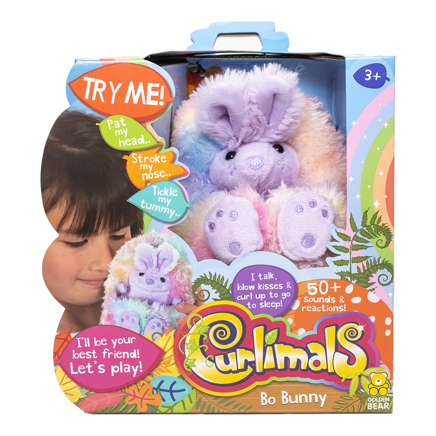 Curlimals Bo the Rainbow Bunny Interactive Plush Toy | Sensory Toy | Ages 3+ 7