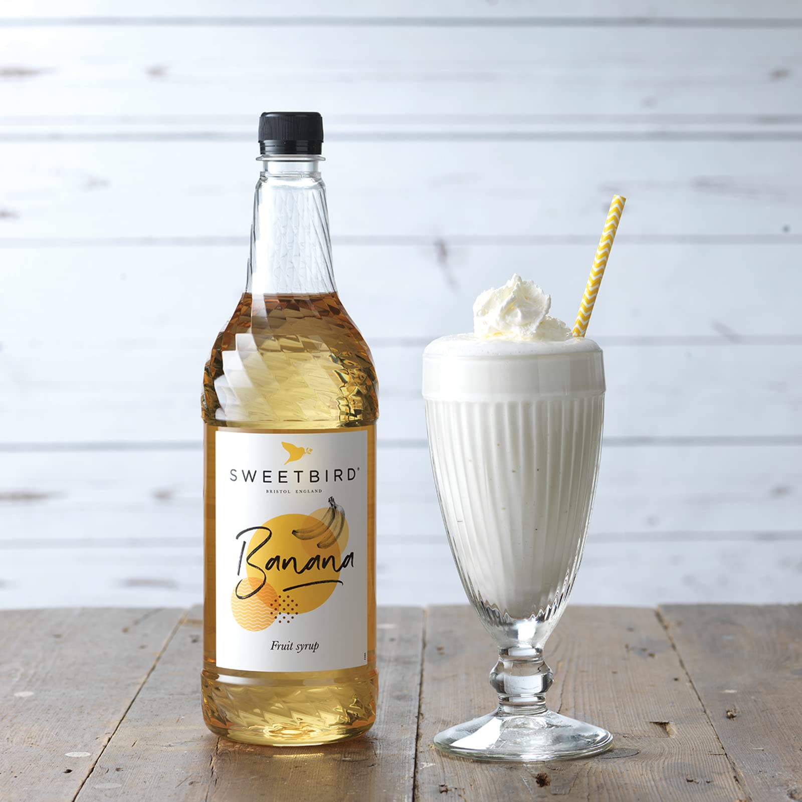 Sweetbird Banana Syrup - Tropical Flavour | 1 Litre Bottle | Vegan Friendly 2