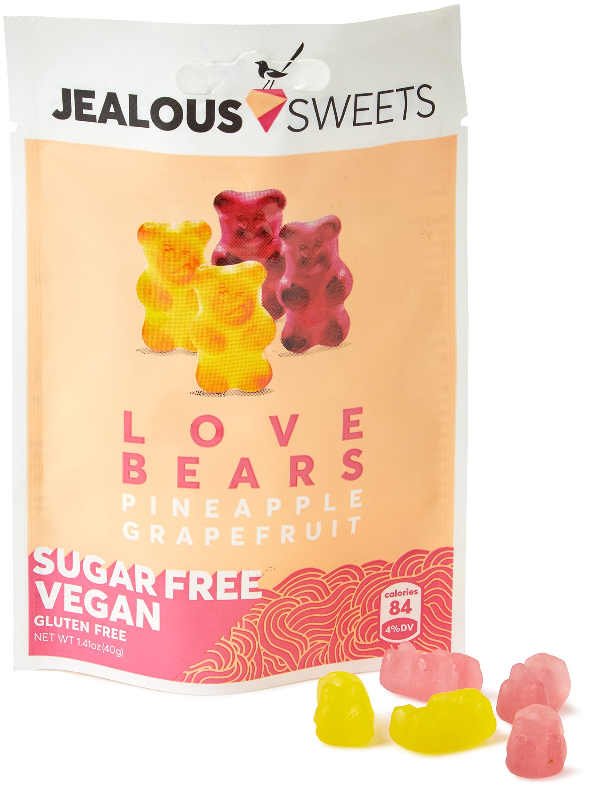 Jealous Sweets Sugar Free Love Bears, 40g - Vegan & Gluten-Free Gummy Candies