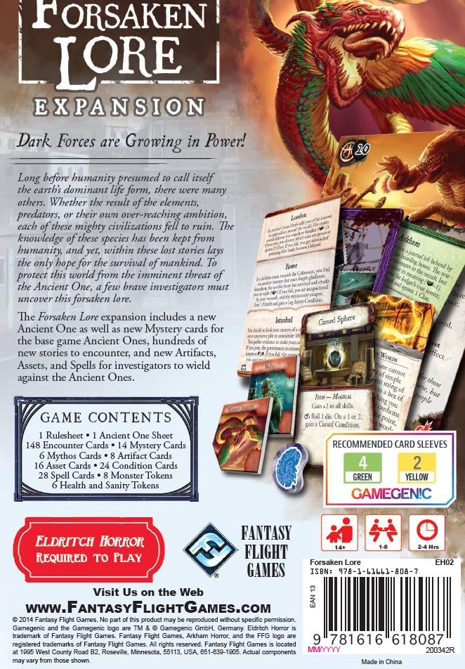 Fantasy Flight Games Eldritch Horror: Forsaken Lore Expansion 6