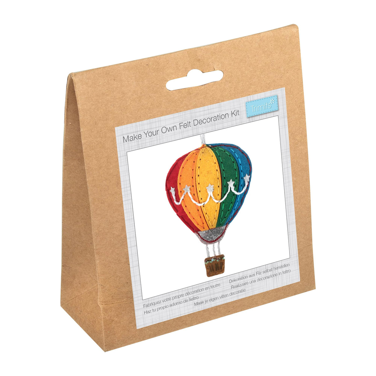 Trimits Felt Decoration Kit, Hot Air Balloon - 9 x 13cm