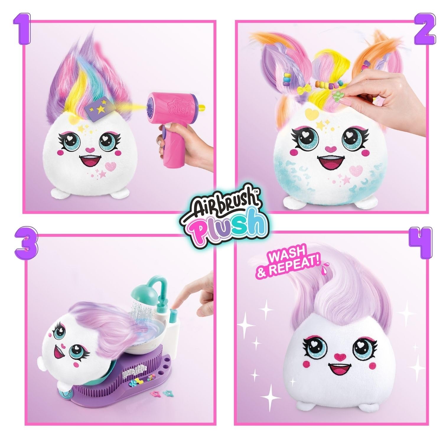 Canal Toys Airbrush Plush Hair'iffic Salon Ultimate Custom Plush Makeover Kit 7