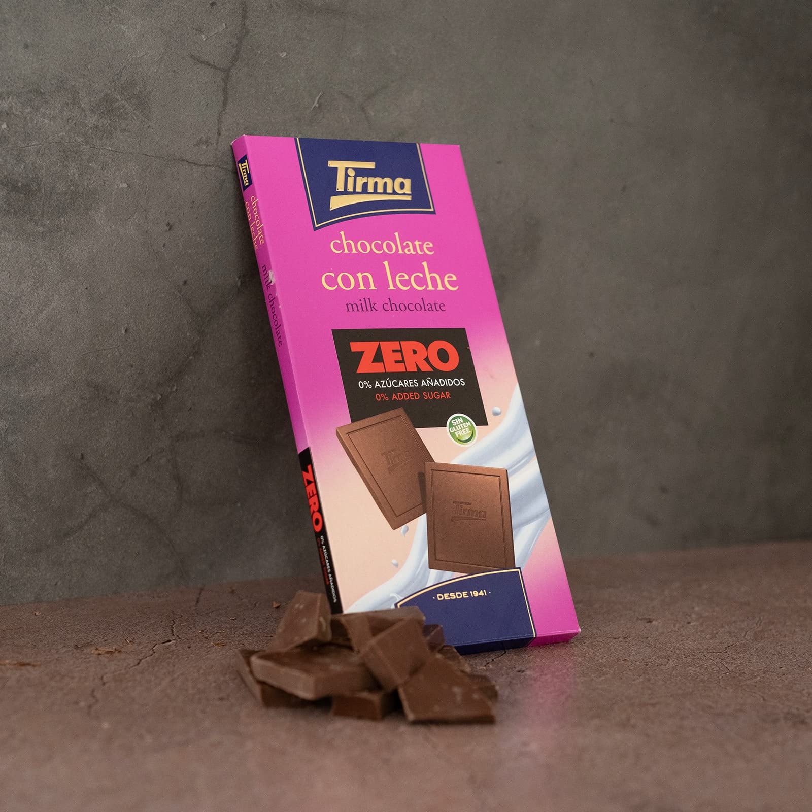 Tirma - Zero No Added Sugars Milk Chocolate Bar | Gluten Free | Made in Spain 3