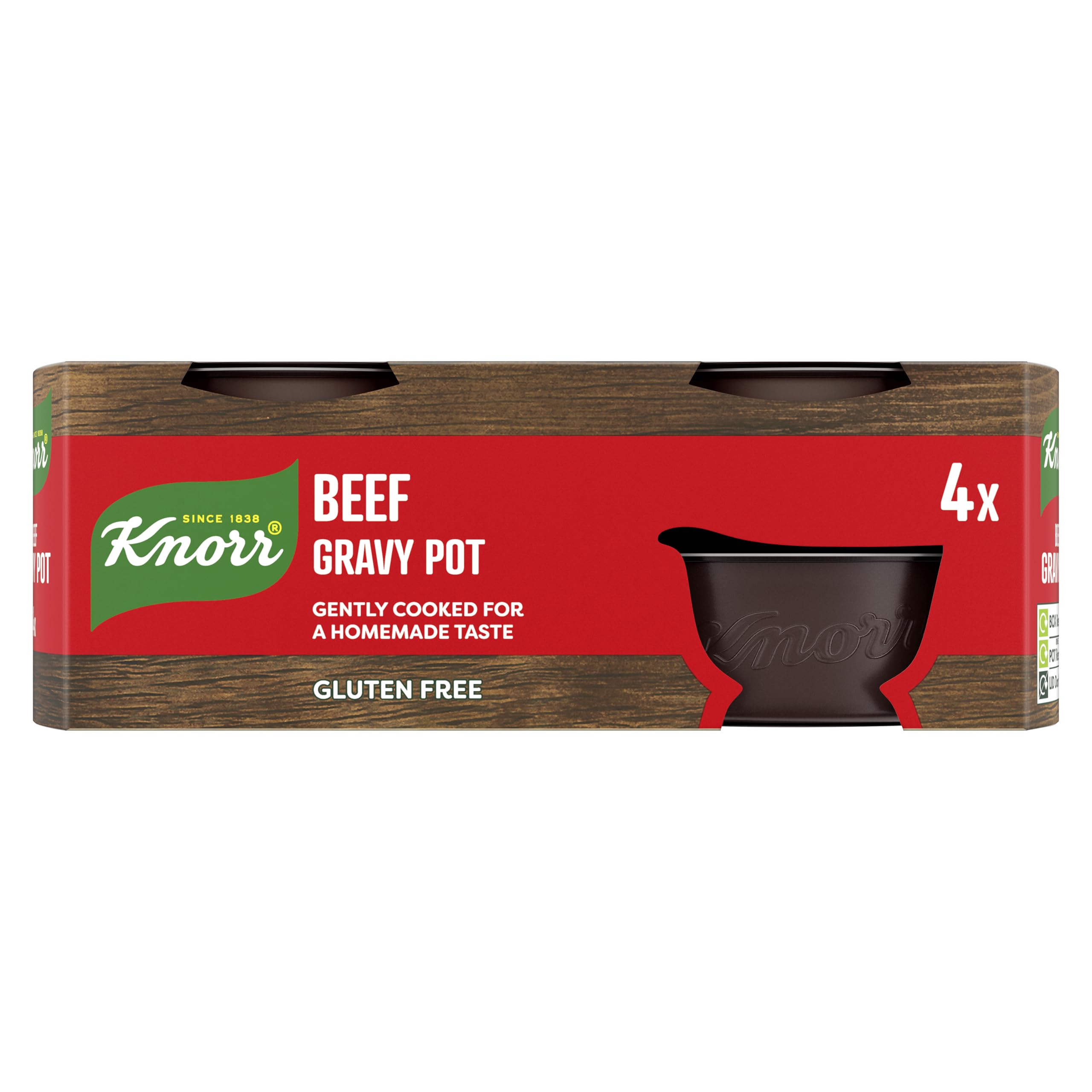 Knorr - Beef Gravy Pot 4x28g Free from Artificial Colours and Preservatives