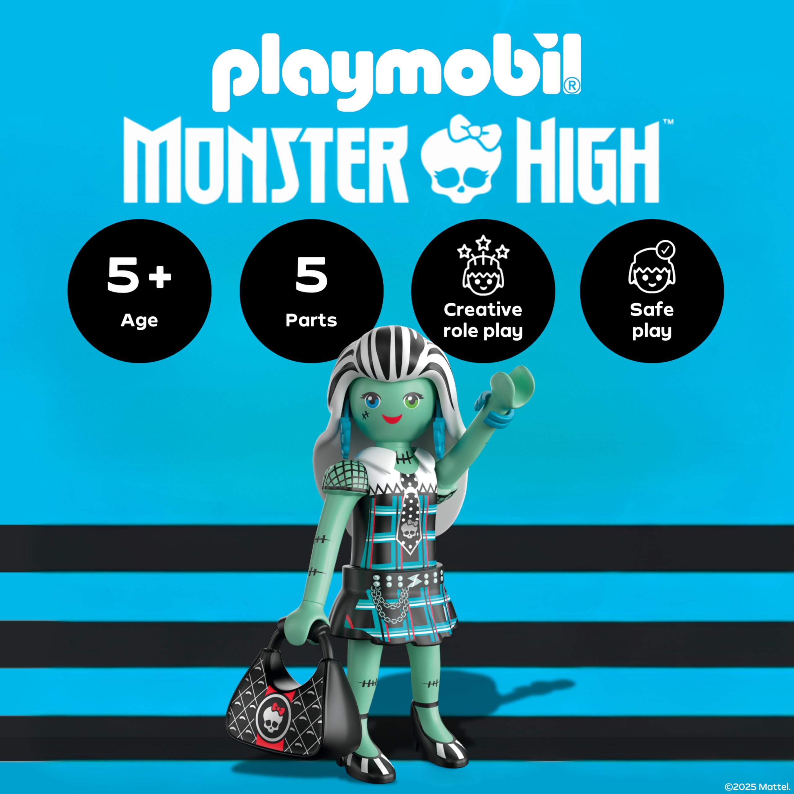 Playmobil Monster High Frankie Stein Playset - Modular Figure | Ages 4-10 | 5 Pieces