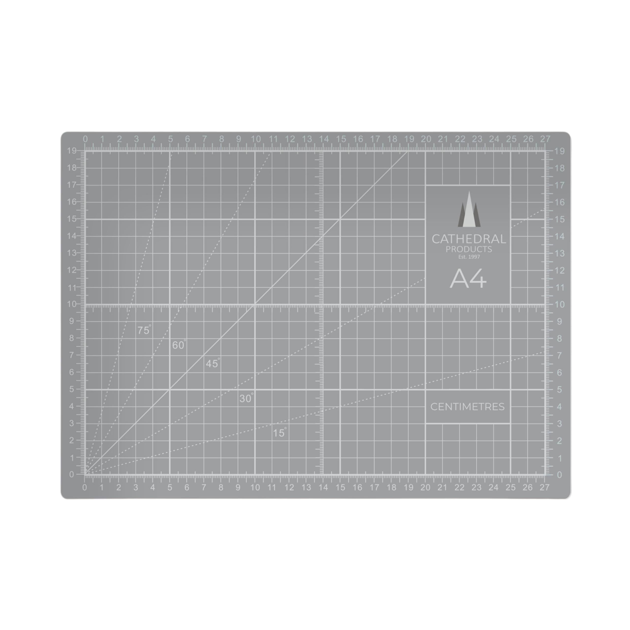 Cathedral Products A4 Double-Sided Self-Healing Cutting Mat | 3mm Thick | Grey
