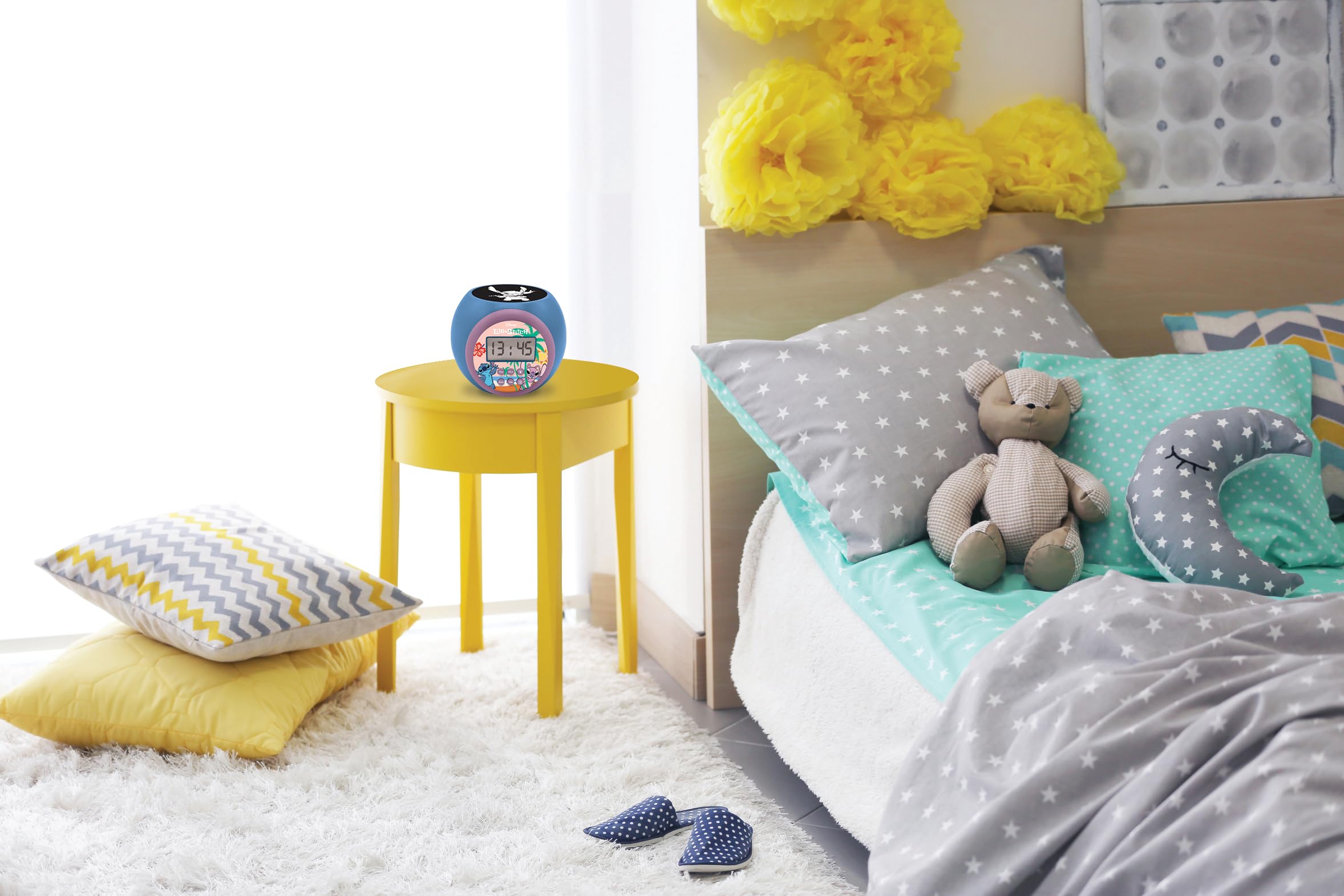 LEXIBOOK Disney Stitch Projector Alarm Clock with Snooze Function | Blue Plastic 5