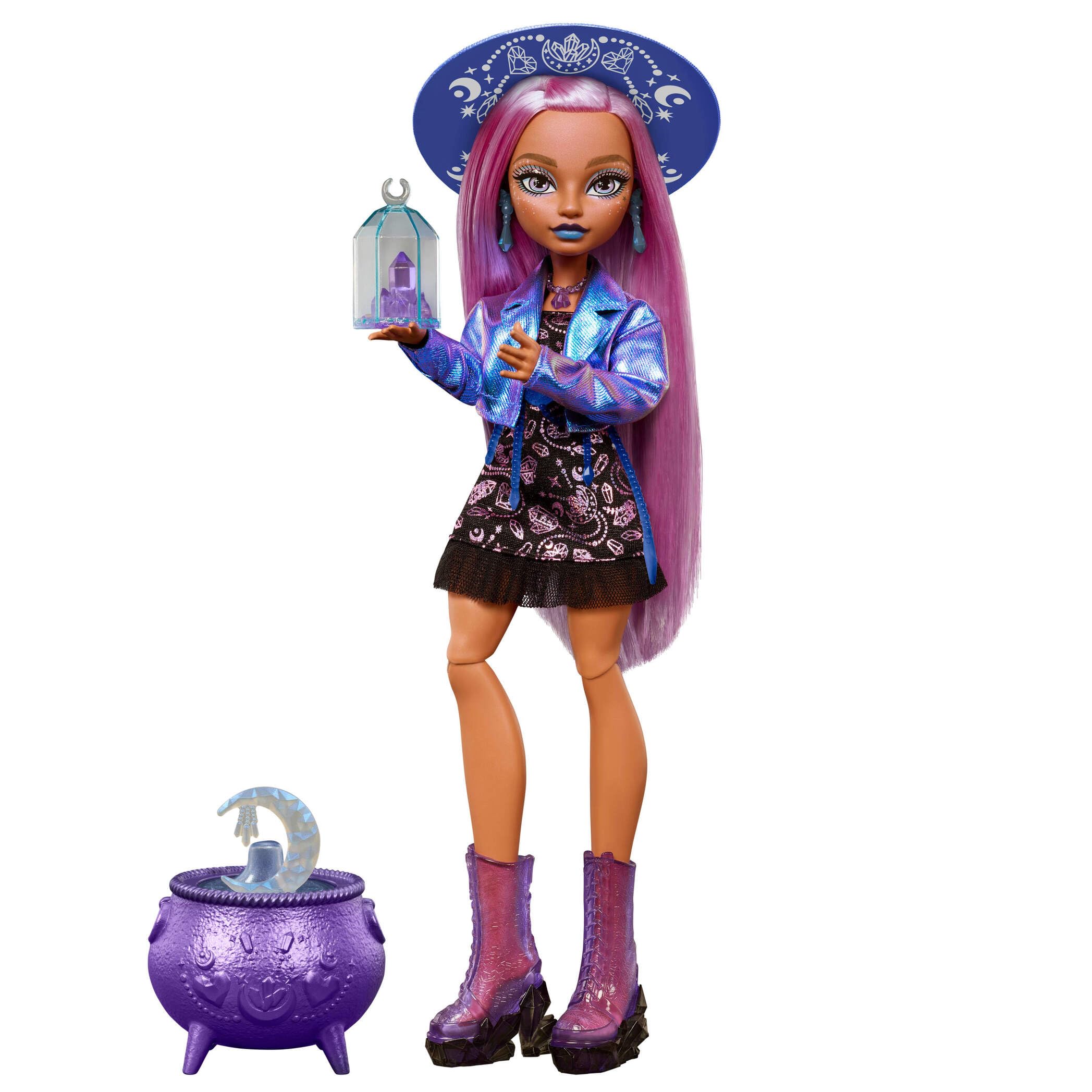 Monster High Doll, Moonspell Magic Layla Stone The Crystal Witch with Cauld